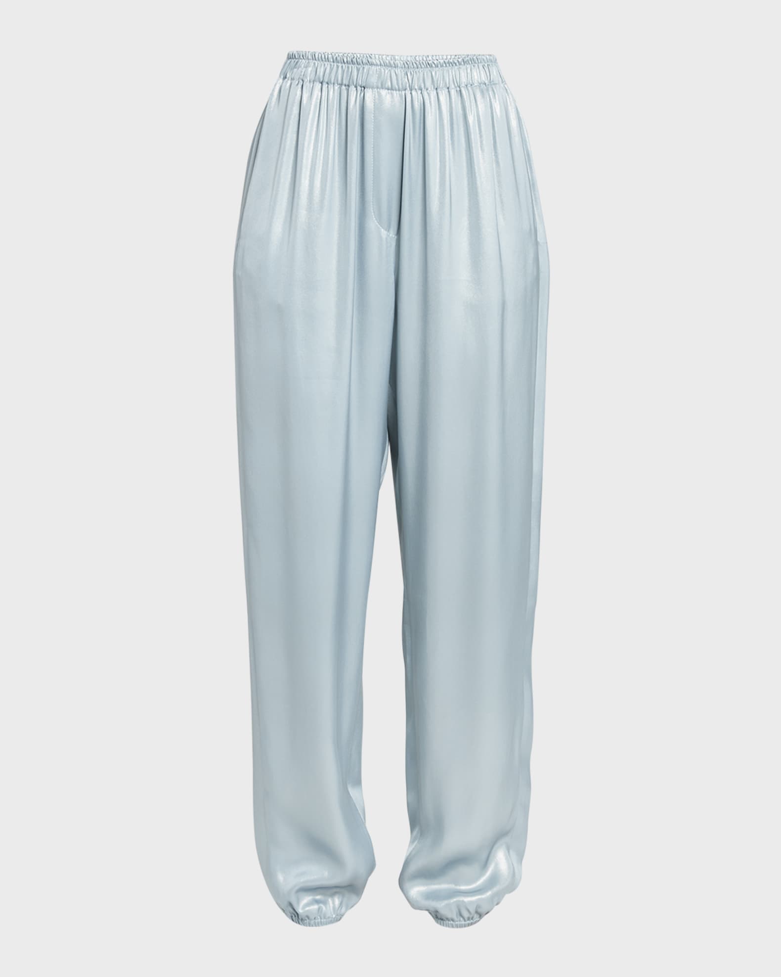 Giorgio Armani Laminated Viscose Satin Jogger Pants