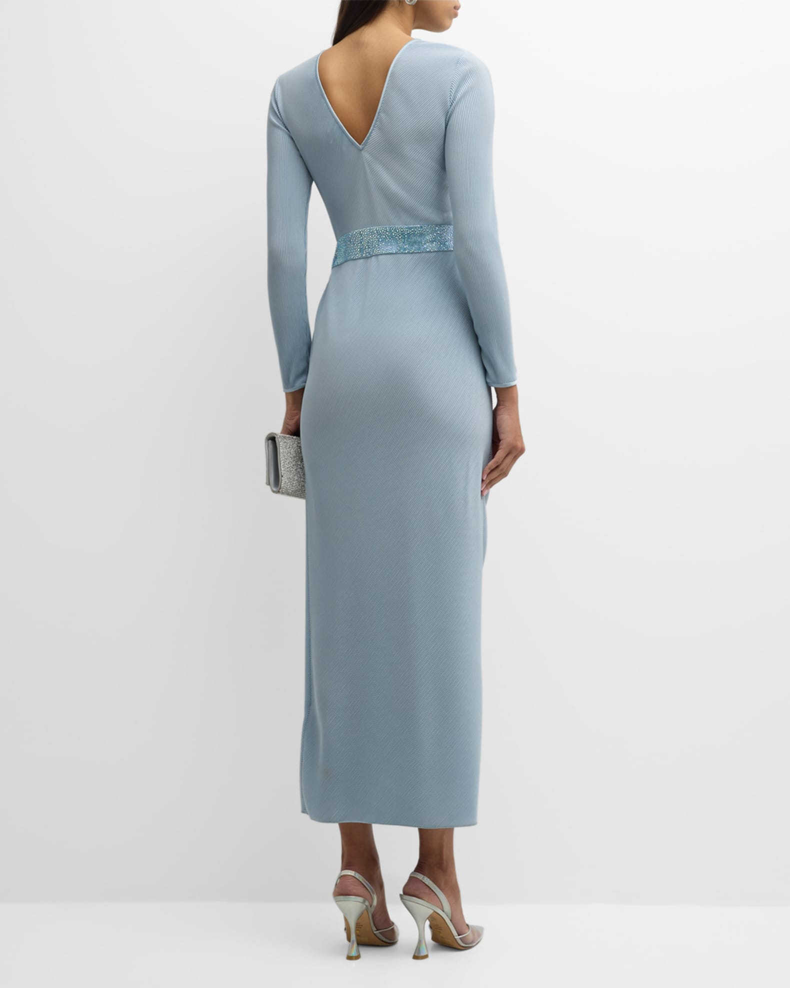 ワンピース Giorgio Armani Dress Giorgio Armani Abstract-Print Silk Long-Sleeve Maxi Wrap