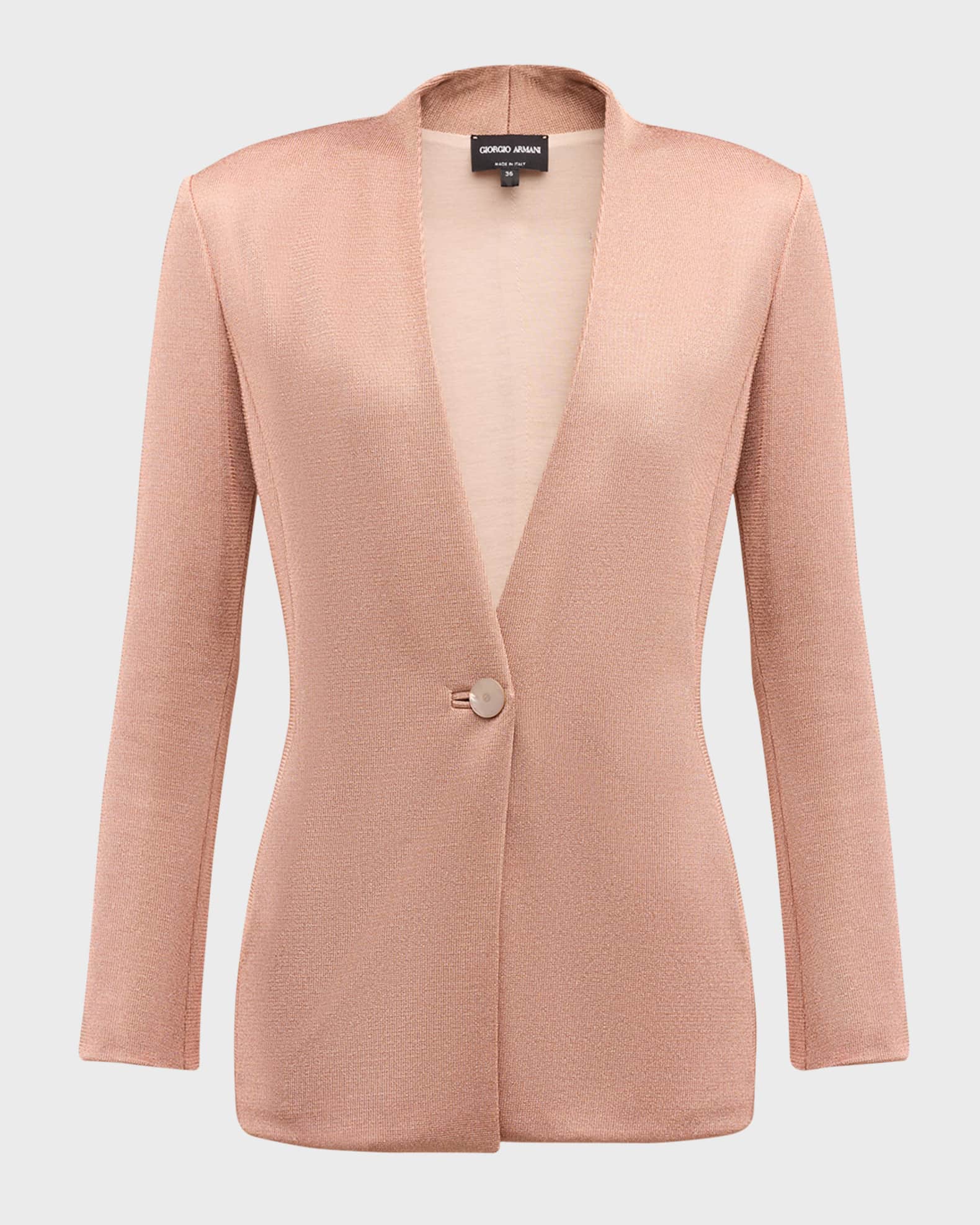 アウターその他 EMPORIO ARMANI Woman Blazer Natural 3D2B842NFZZ F126 Giorgio Armani Metallic Bonded Jersey Blazer | Saks Fifth Avenue