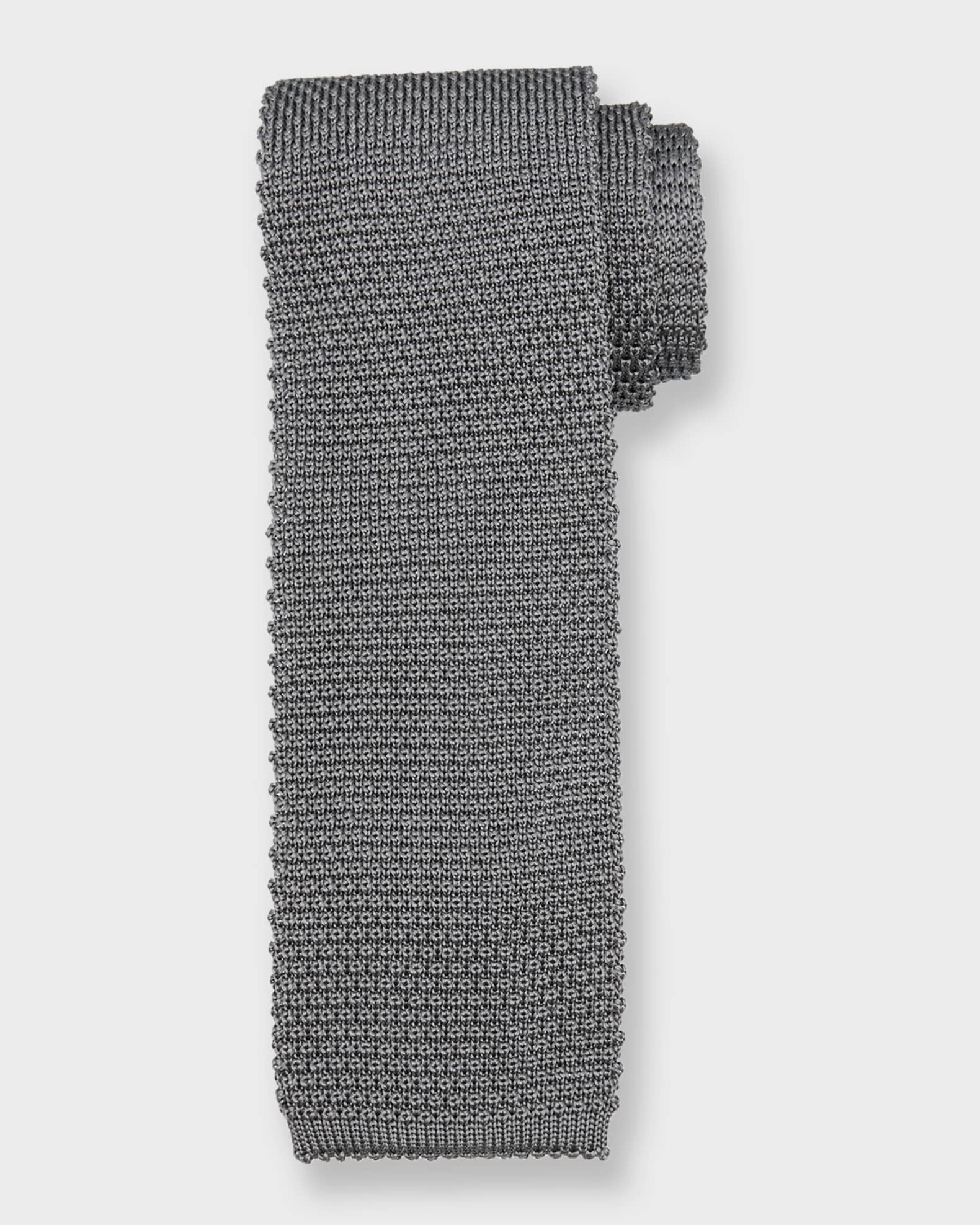 Men's Silk-Cotton Knit Tie 0