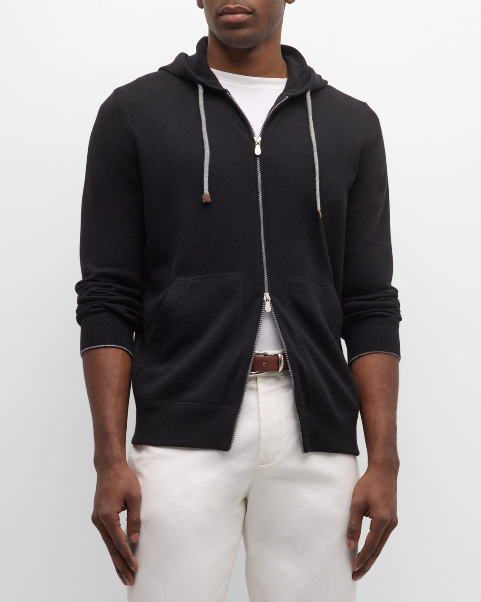 Ferragamo hooded cashmere jacket - Neutrals