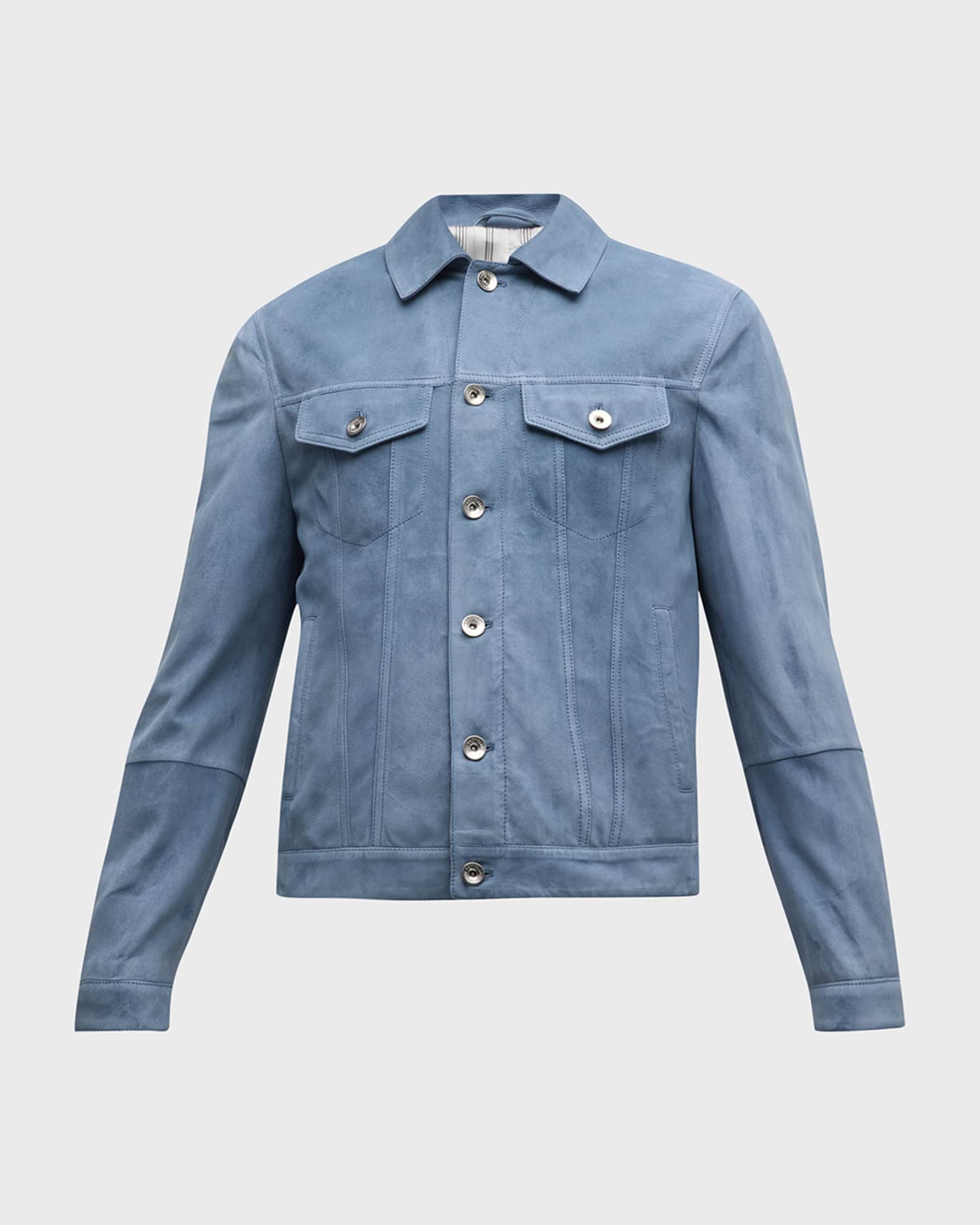 Brunello Cucinelli Men's Suede Trucker Jacket