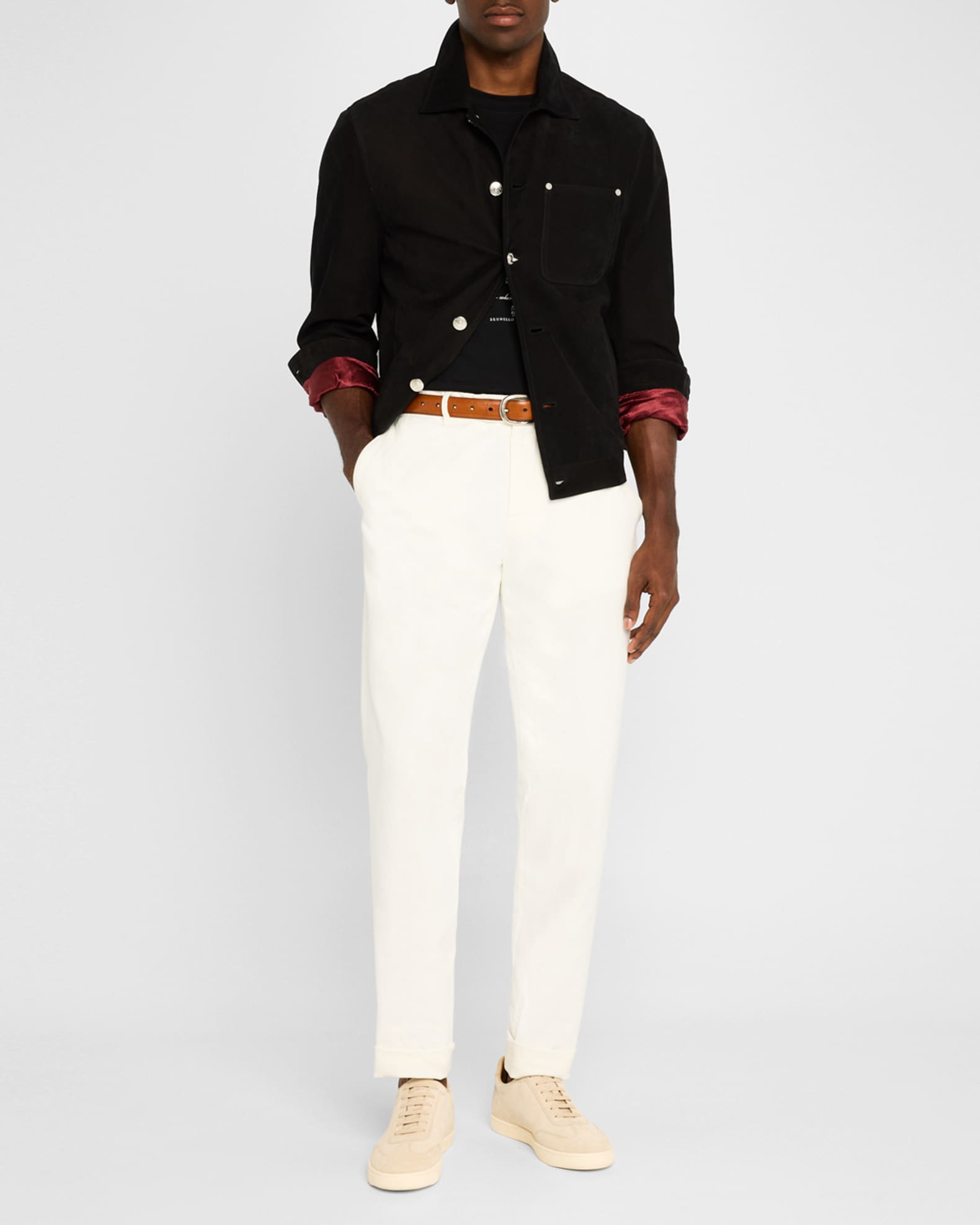 Men's Dyed Flat-Front Pants 1