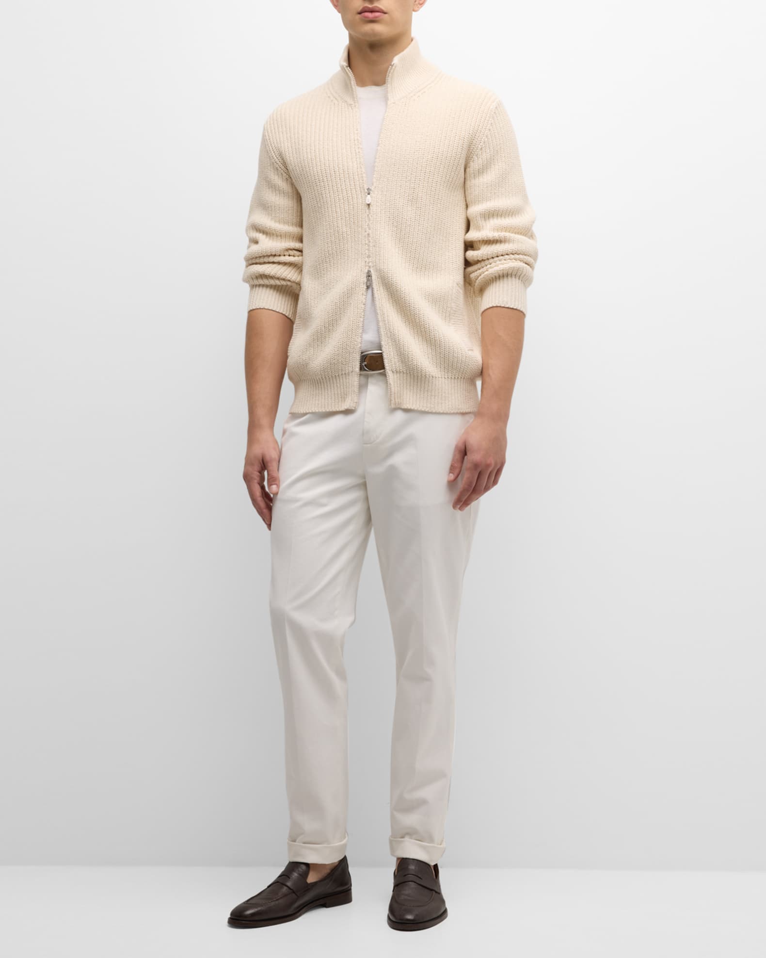 Men's Ribbed Full-Zip Sweater 1