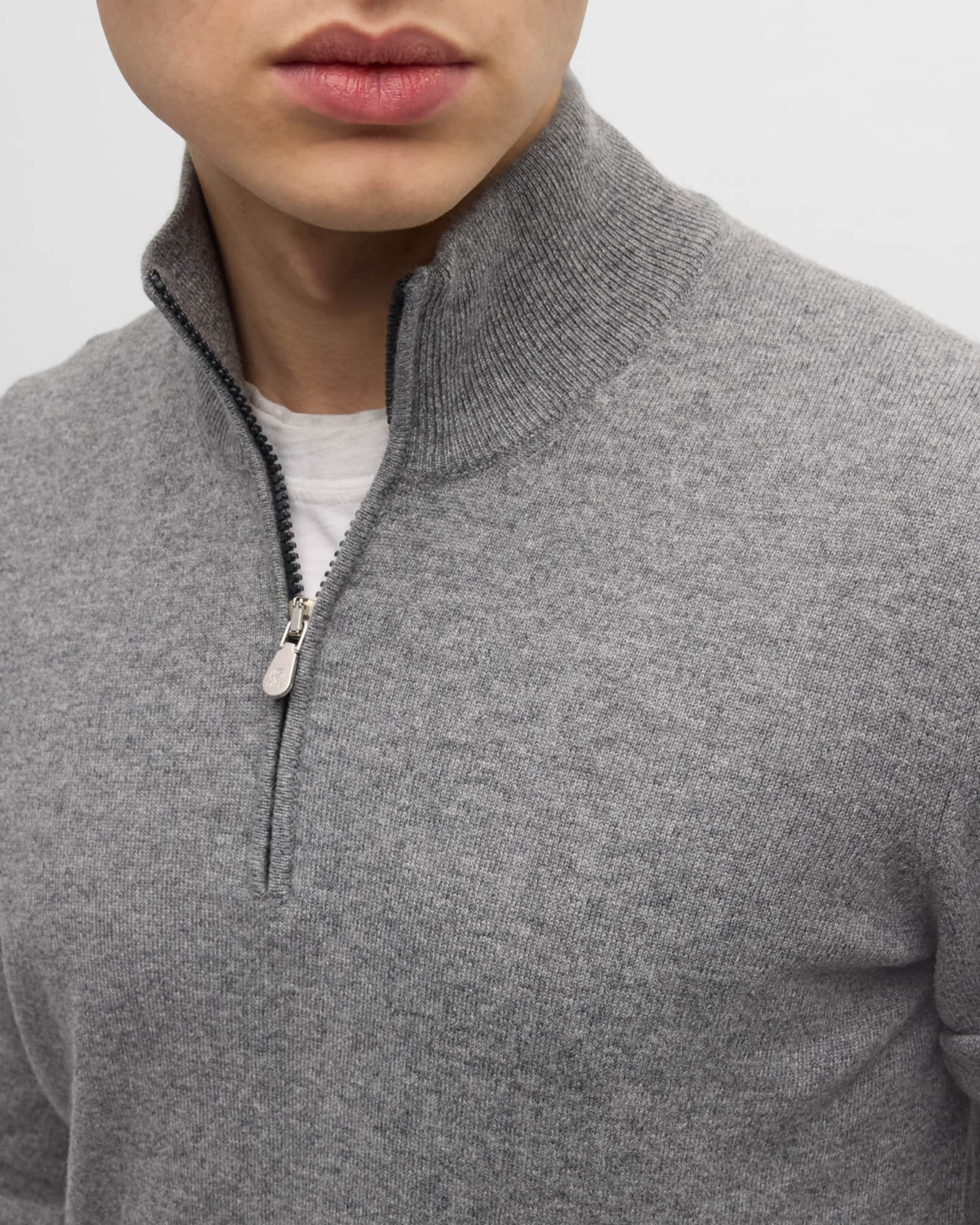 Quarter-Zip Pullover Sweater - Burgundy Men's Gionfriddo Italy Cashmere Blend main image 1