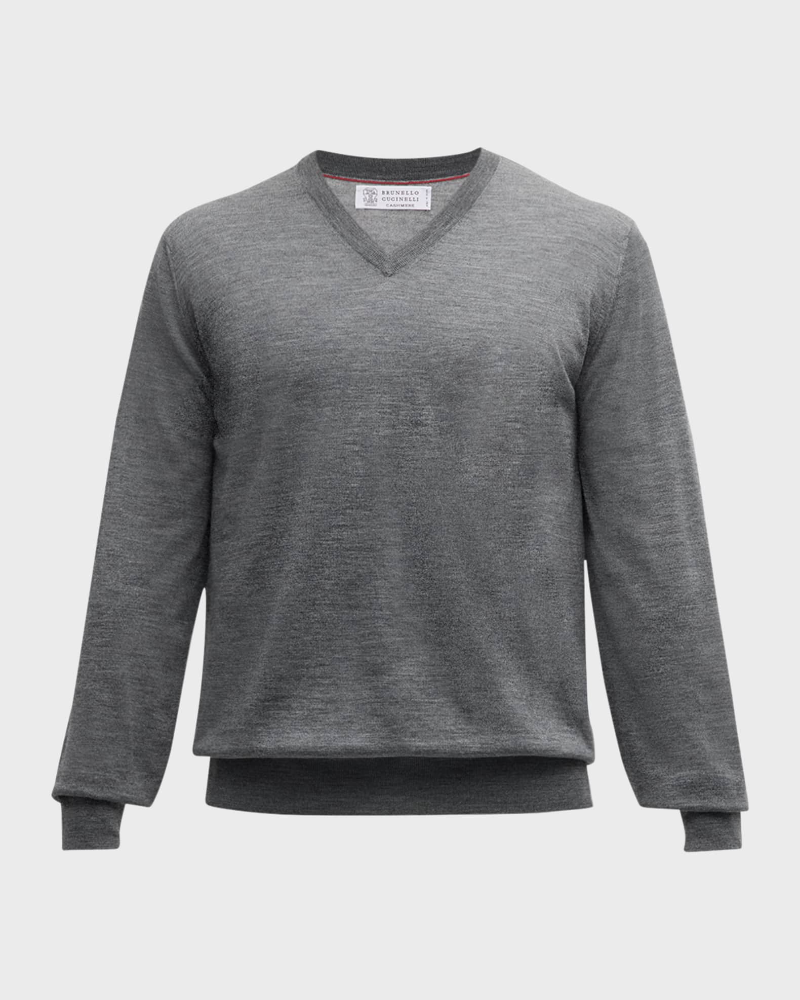 Men's Wool-Cashmere V-Neck Sweater 0