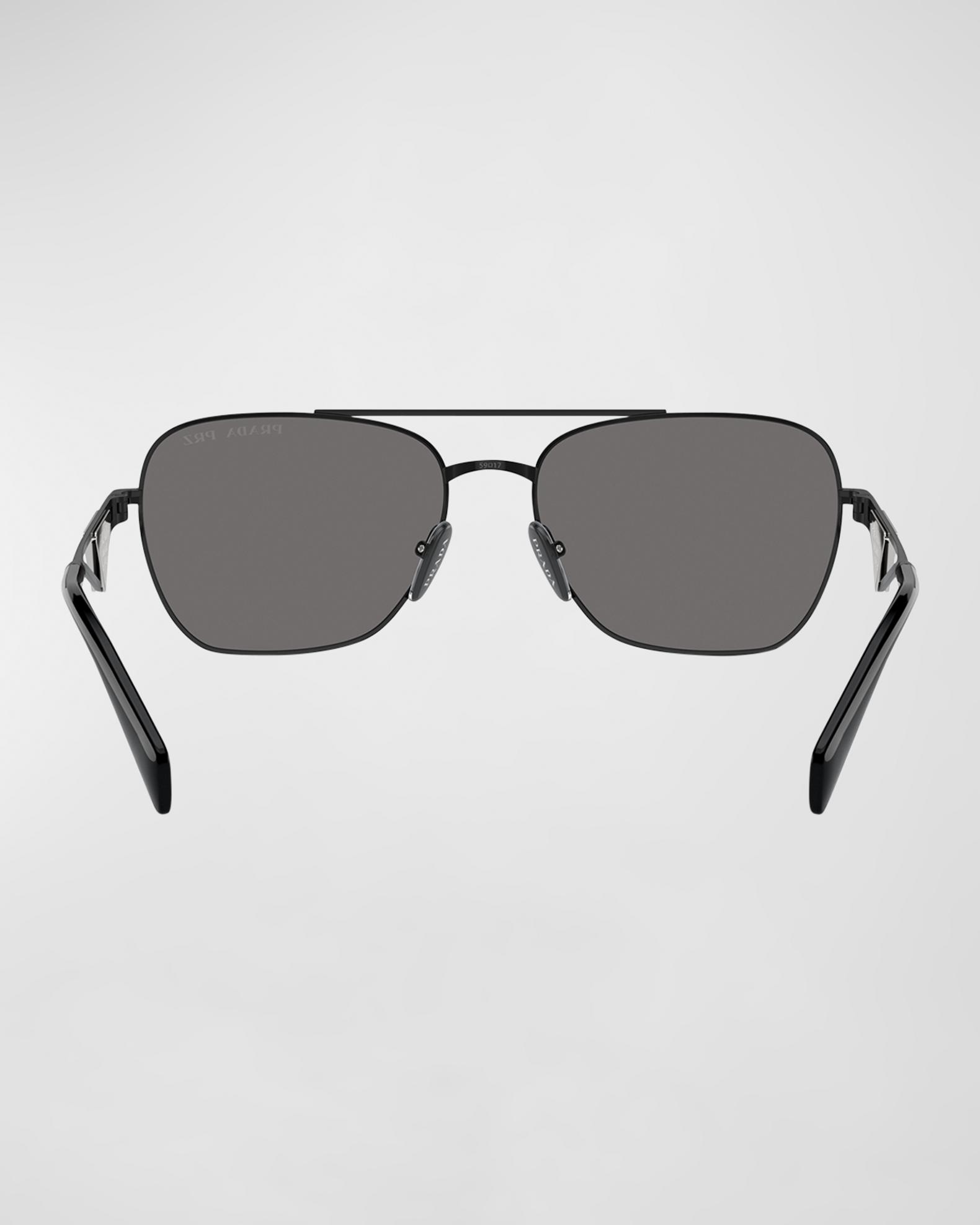Prada Black Metal Aviator Sunglasses Prada Linea Rossa - PS A52S Sunglasses | Specs Collective main image 4