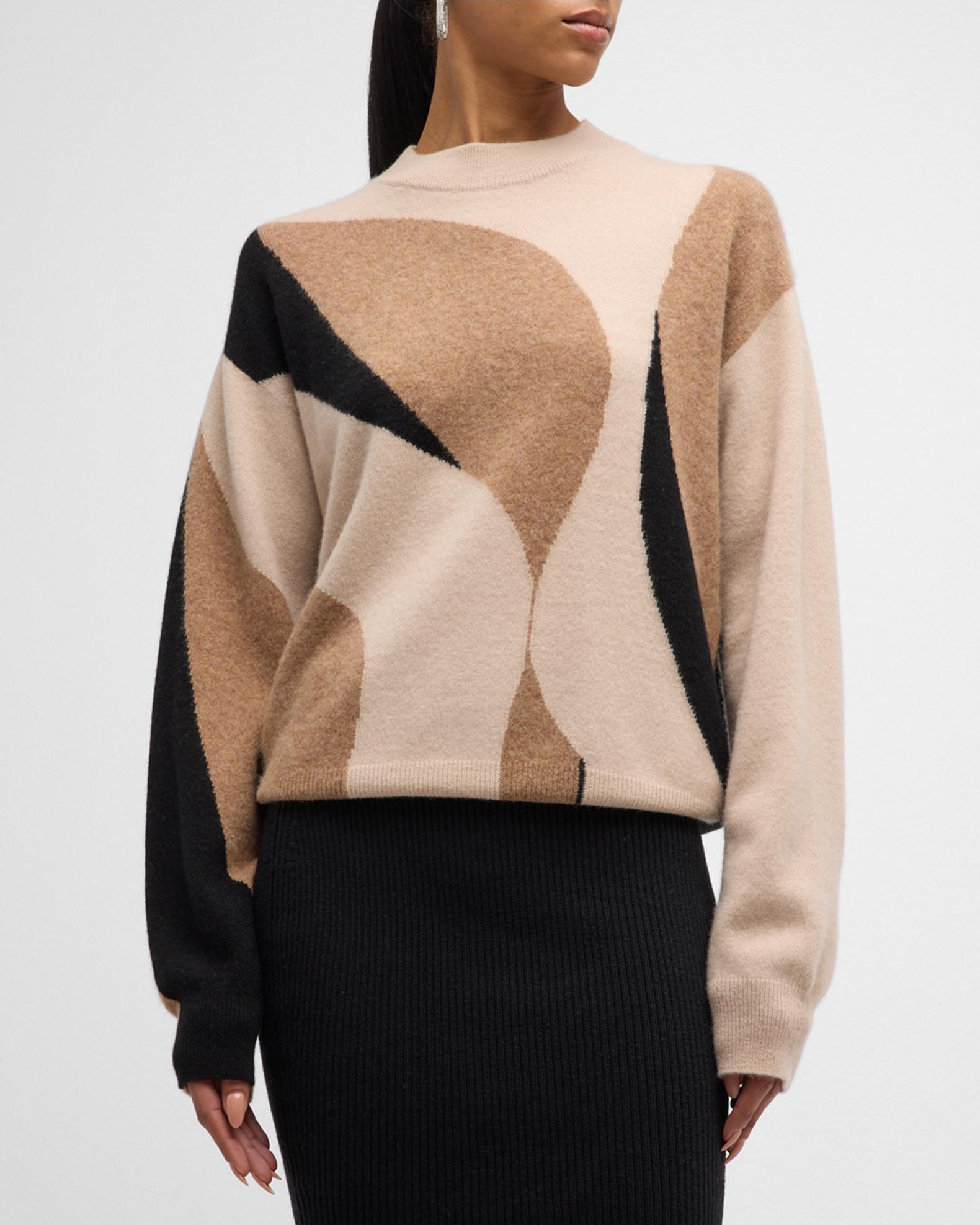 Naadam x Caroline Walls Cashmere Colorblock Sweater | Neiman Marcus