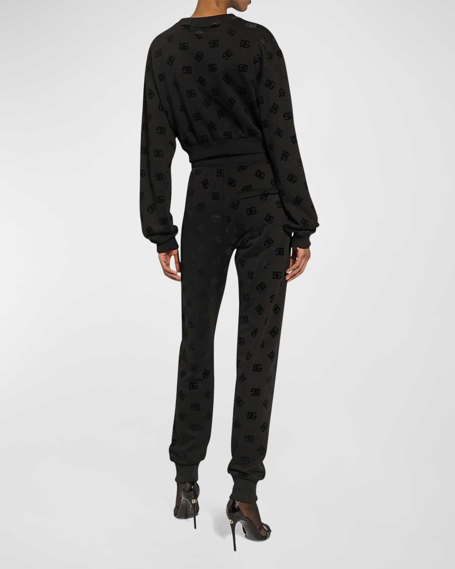 Dolce&Gabbana DG Logo Rolled-Neck Cotton Jersey Sweatshirt | Neiman Marcus