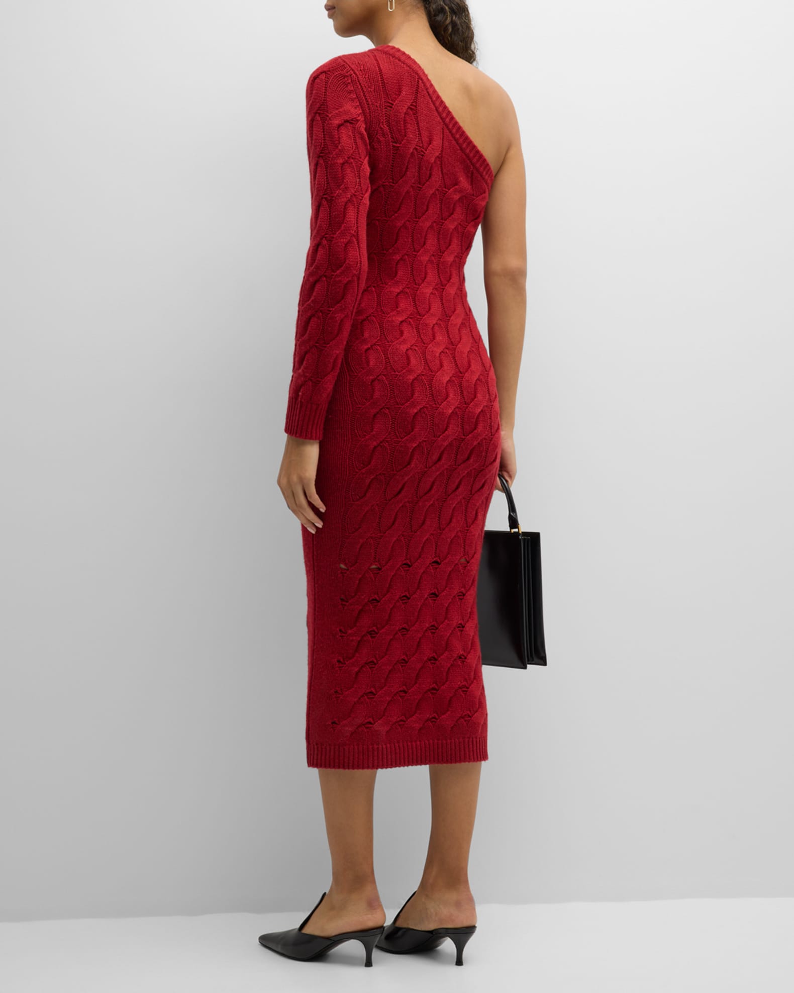 Naadam OneShoulder CableKnit Midi Sweater Dress Neiman Marcus