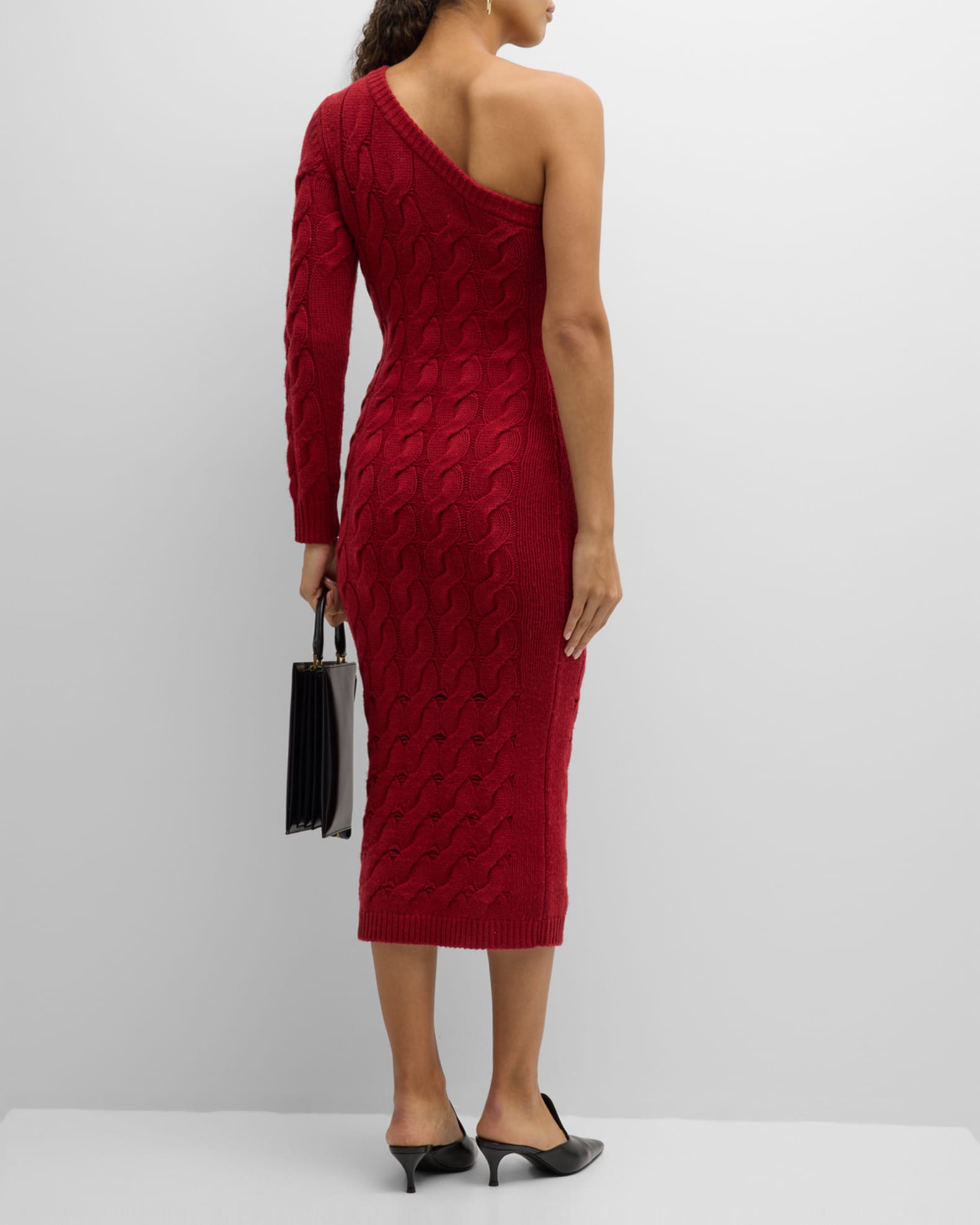 Naadam OneShoulder CableKnit Midi Sweater Dress Neiman Marcus