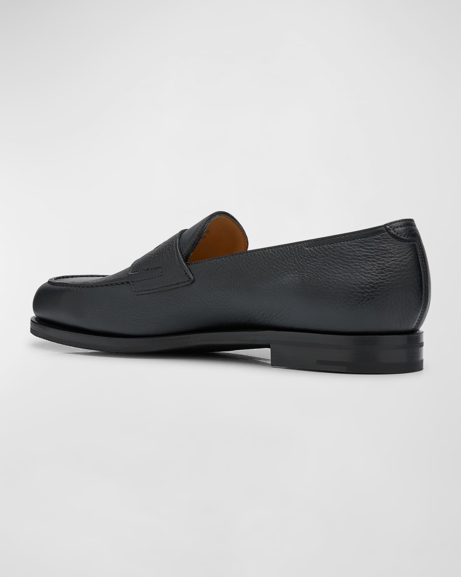 John Lobb Men's Lopez Soft Grained Leather Penny Loafers
