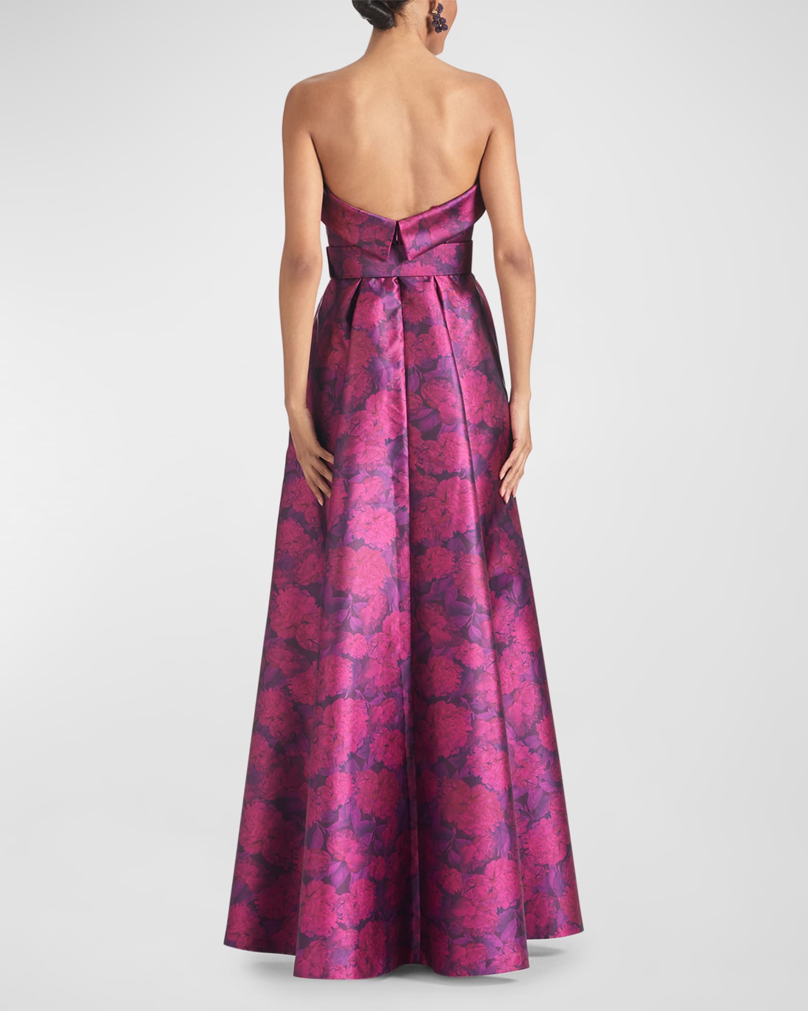 Sachin & Babi Brielle Strapless Floral-Print Mikado Gown | Neiman Marcus