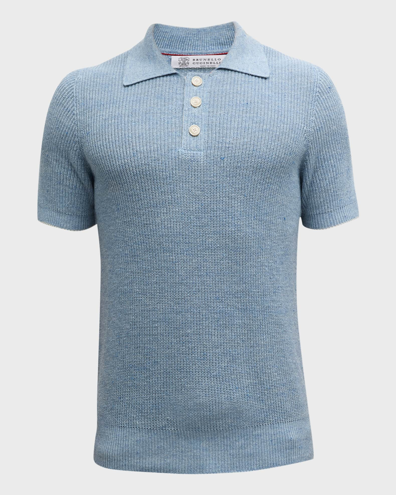 Ribbed cotton polo shirt - Man