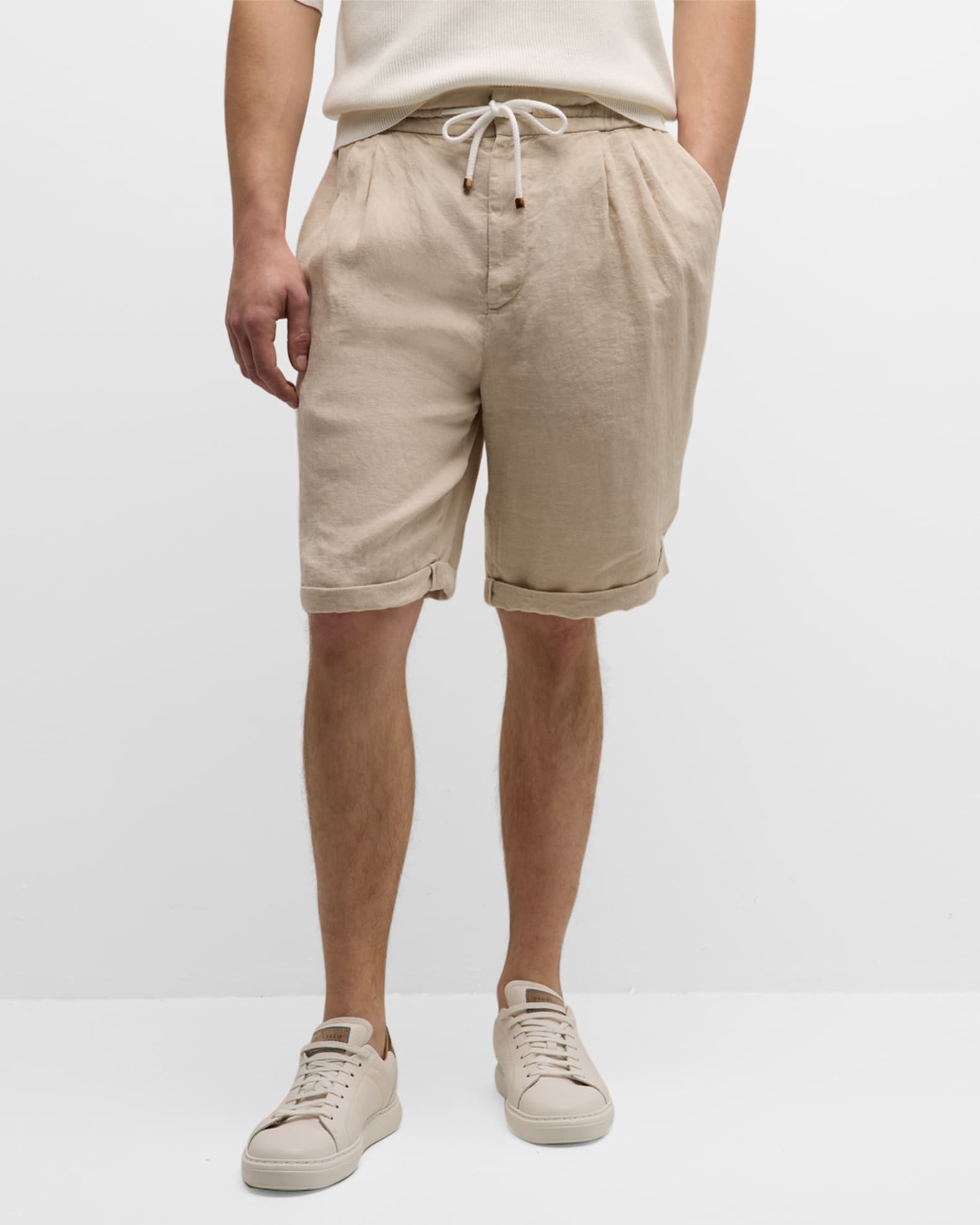 Balmain Kids pleated twill tailored shorts - Neutrals