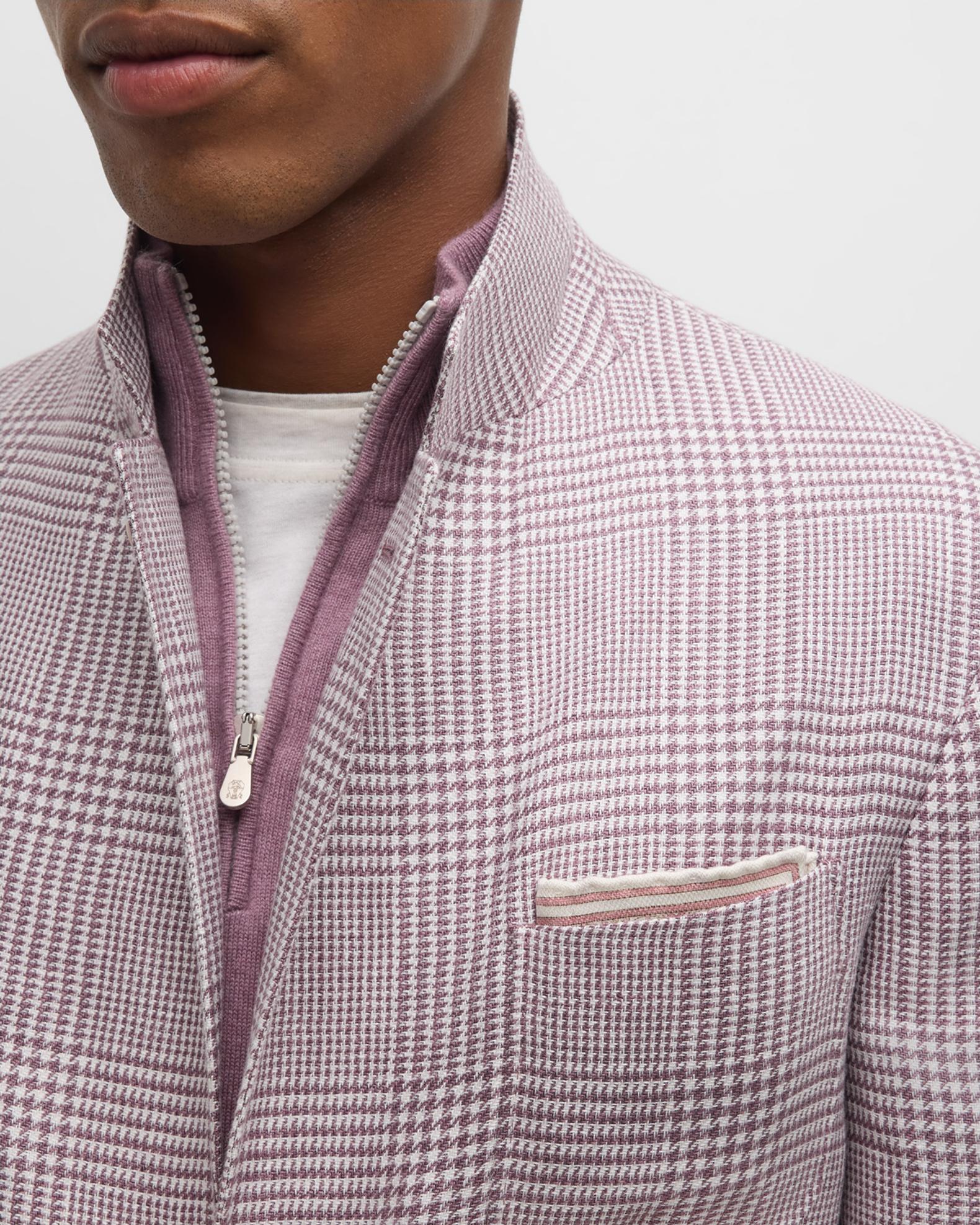 Veste Sport (Blazer) ROVITO Bespoke - Prince De Galles Glen Plaid En Laine/soie - Taille 48