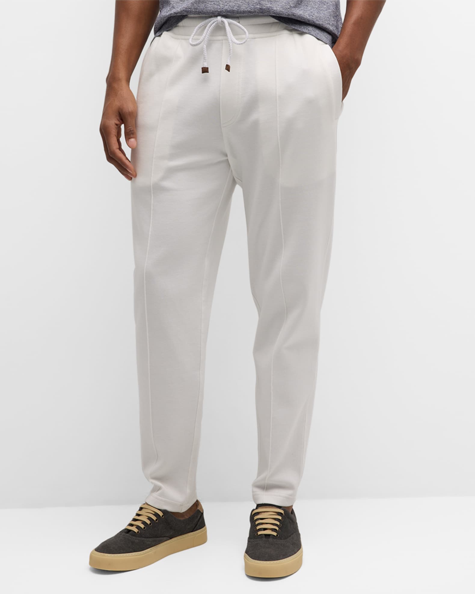 Brunello Cucinelli Men's Cotton-Stretch Travel Sweatpants