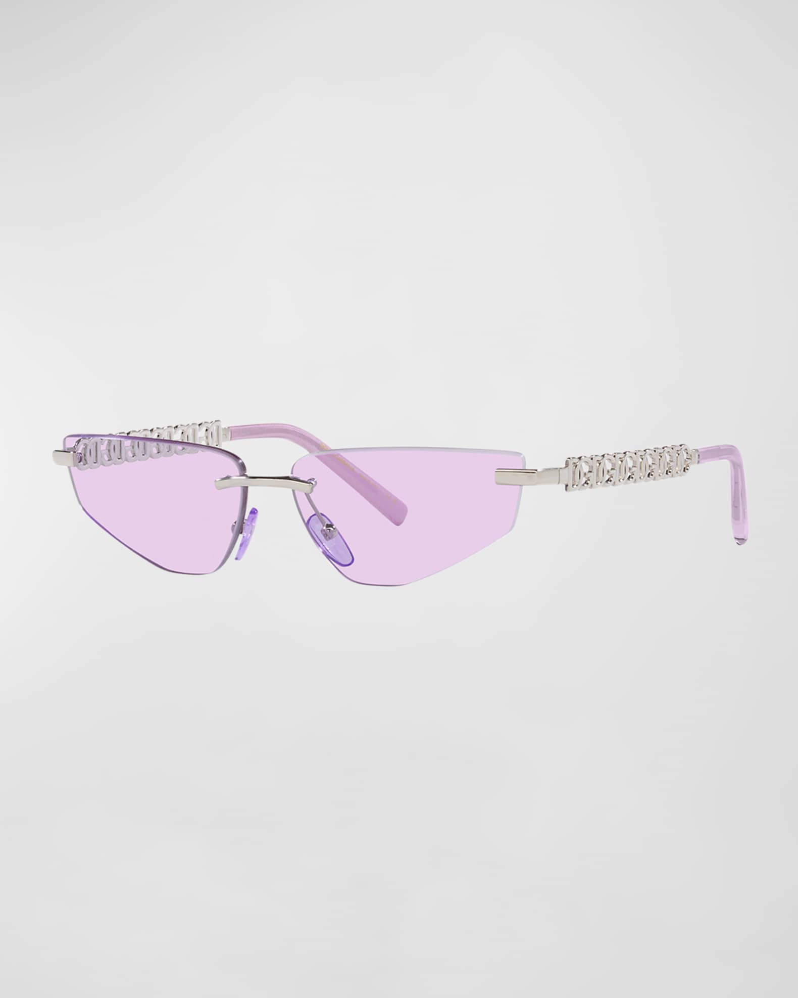 Interlocking DG Rimless Metal Cat-Eye Sunglasses  0