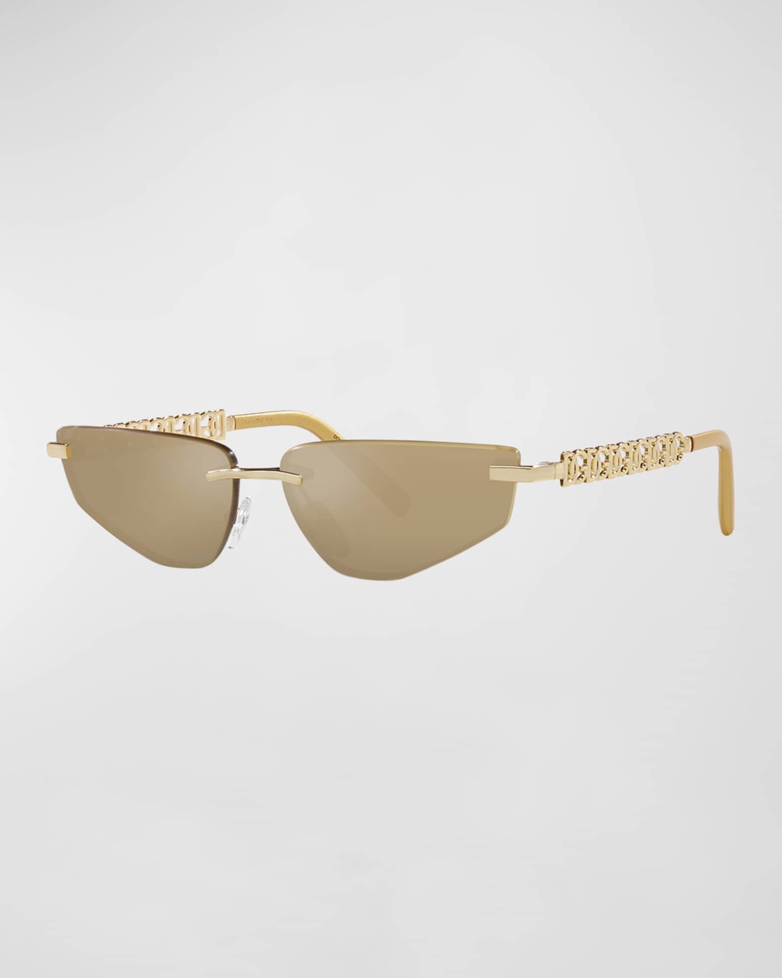 Dolce&Gabbana Interlocking DG Metal Rectangular Sunglasses | Neiman Marcus