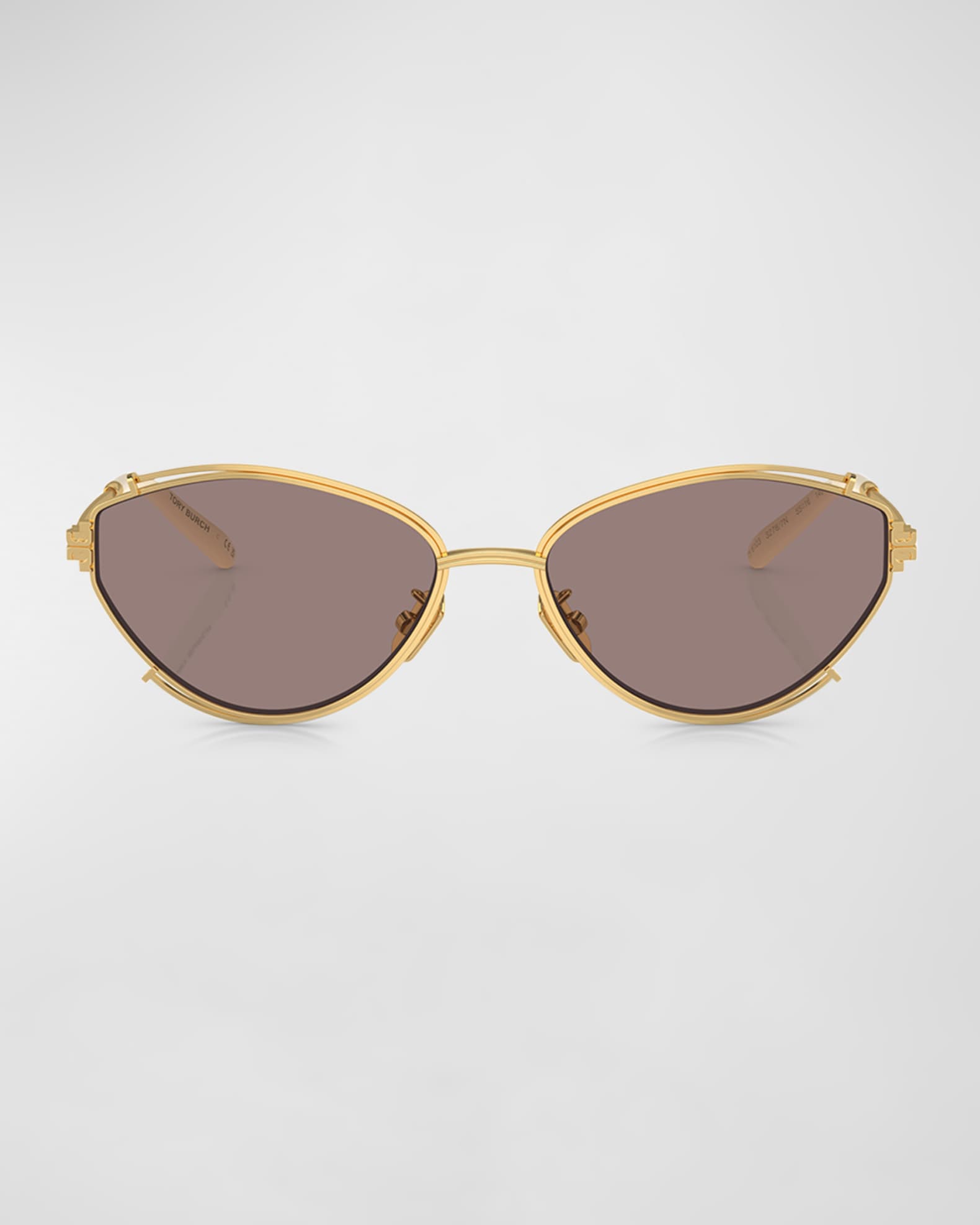 Tory Burch T-monogram Round Metal & Plastic Sunglasses In Gold