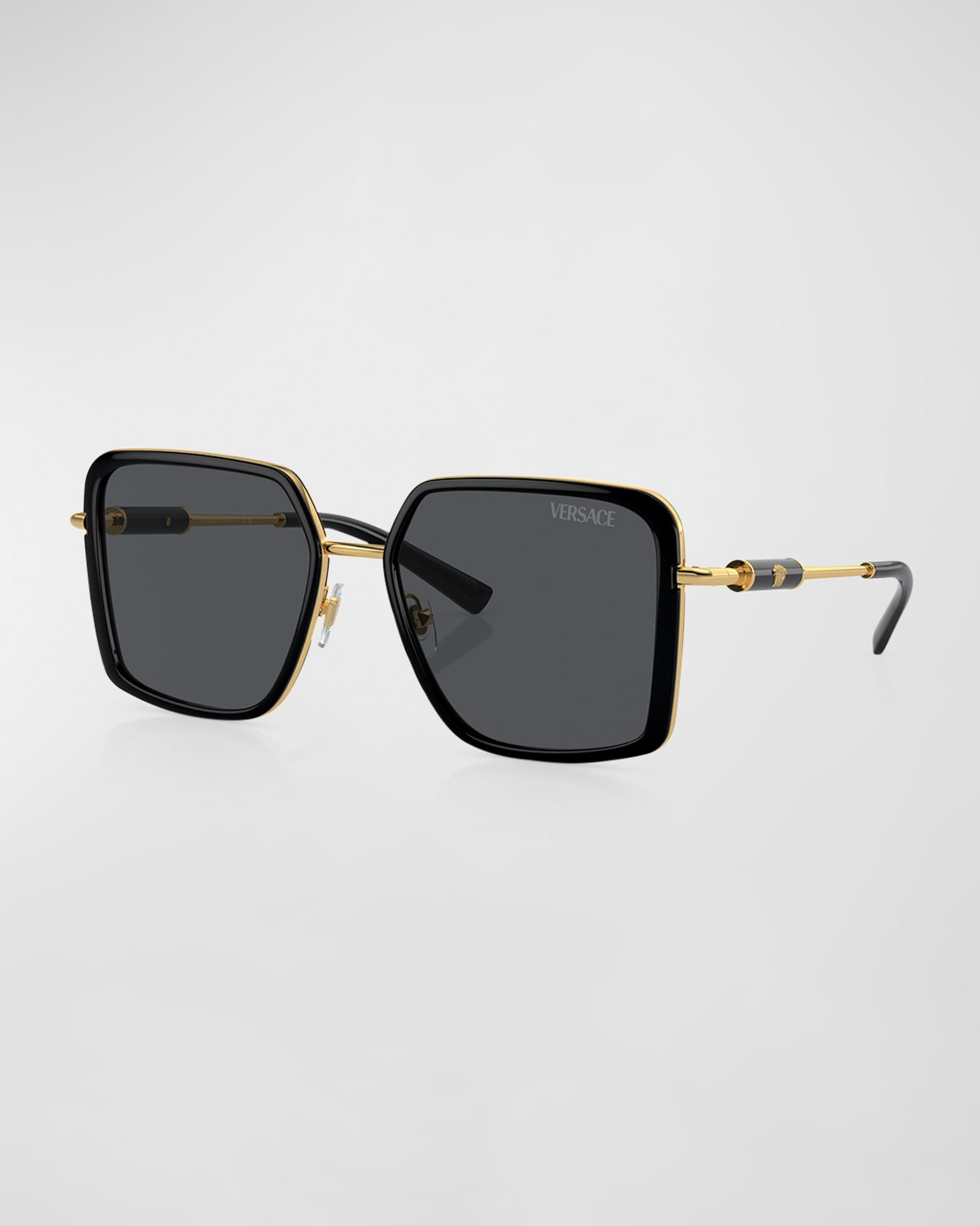 Versace Tubular Steel Square Sunglasses | Neiman Marcus