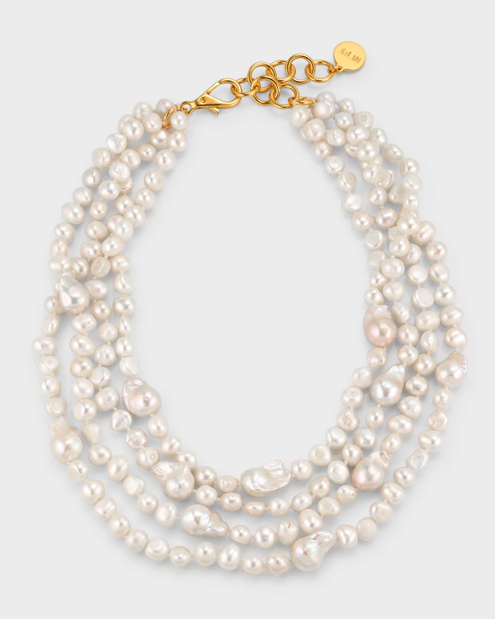 NEST Jewelry Baroque Pearl Multi Strand Statement Necklace Neiman Marcus