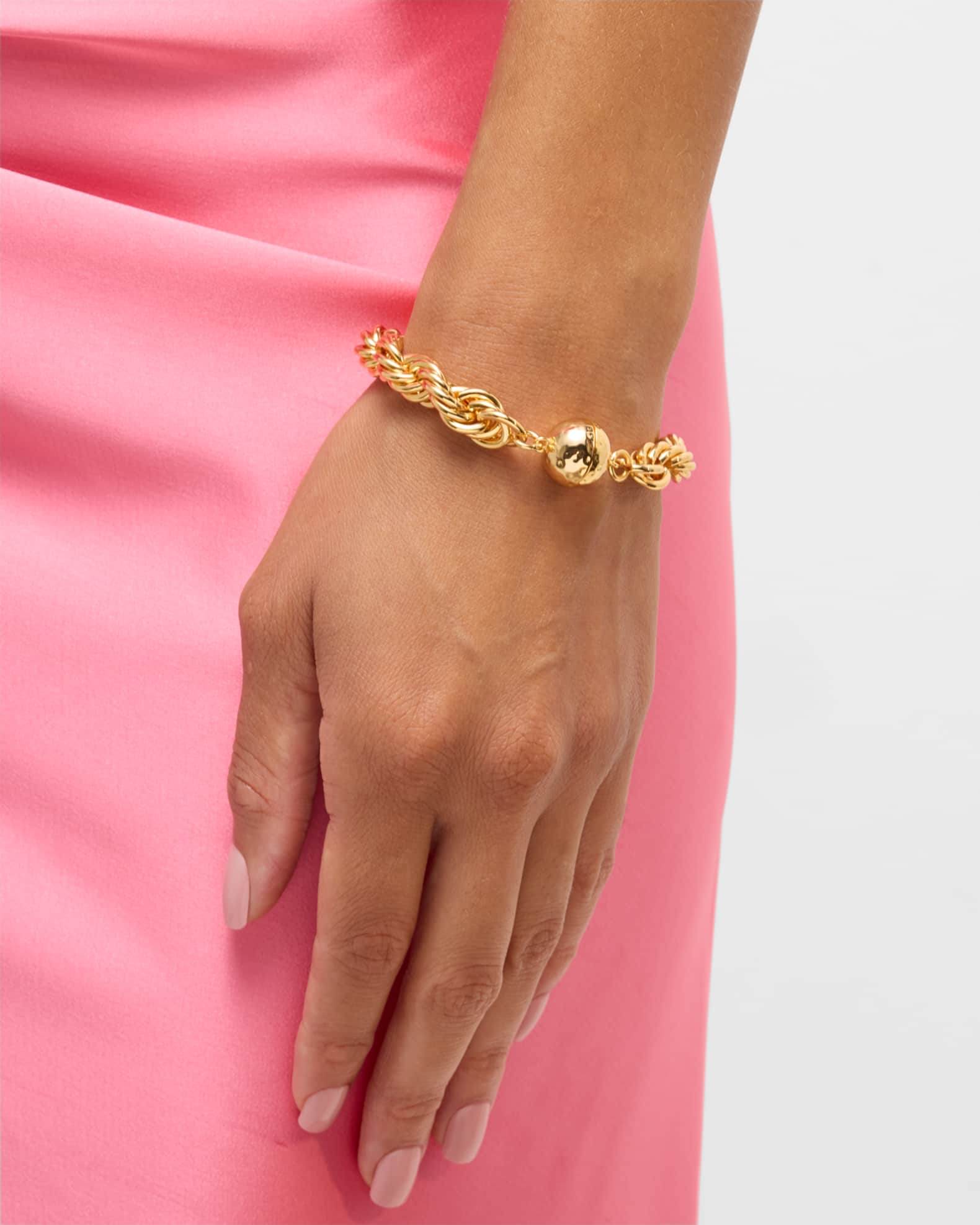 22K Gold Rope Chain Bracelet with Magnetic Clasp 1