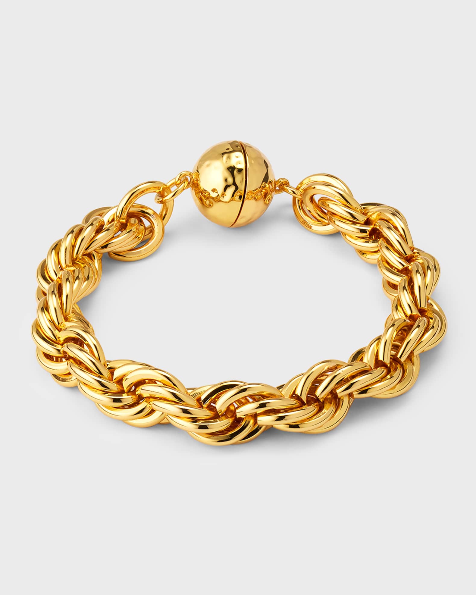 NEST Jewelry 22K Gold Rope Chain Bracelet with Magnetic
