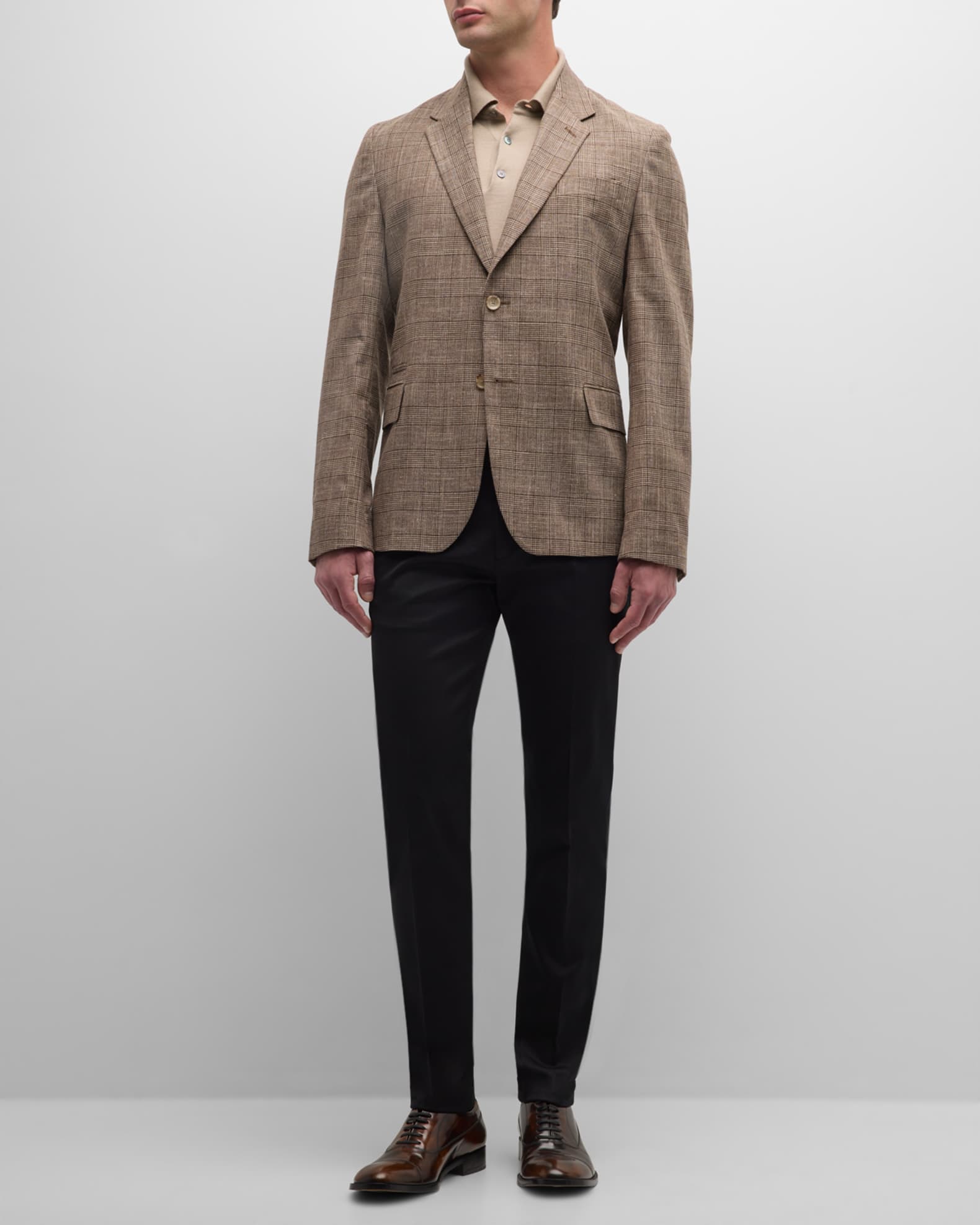 Men s Glen Check Two Button Sport Coat