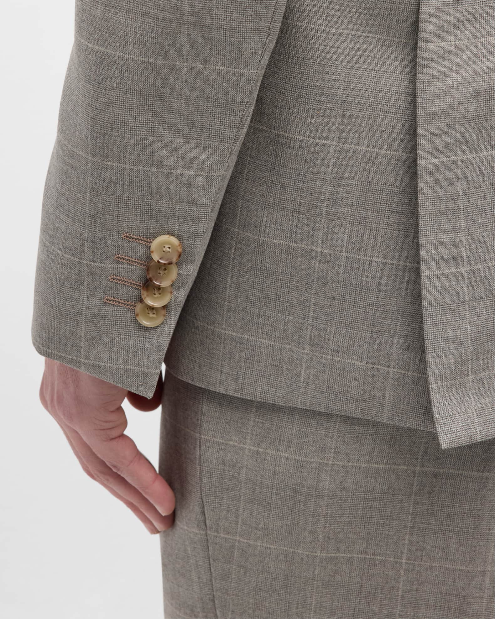 Men's Tailored Fit Wool Check Two-Button Suit