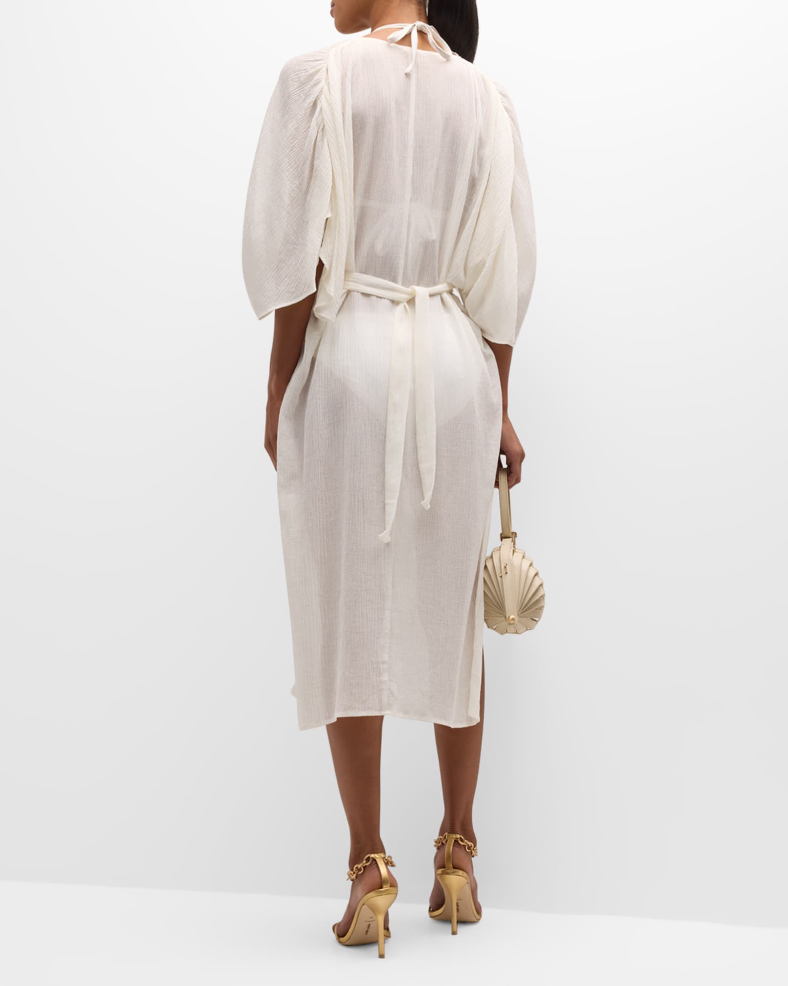 COLWIN MIDI COVERUP, RESORT WHITE ROYAL ZOO ENGINEERED COVERUP