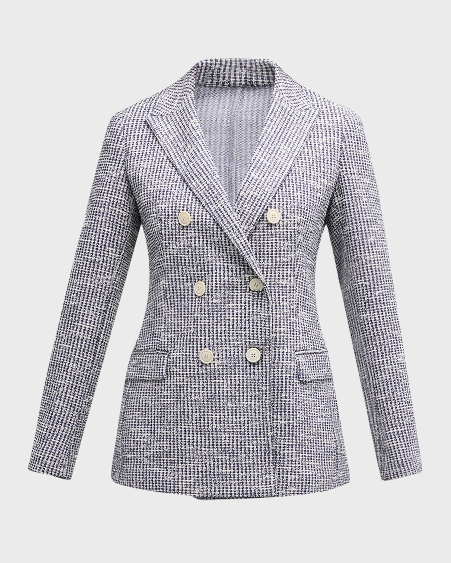 Eleventy Double-Breasted Tweed Blazer