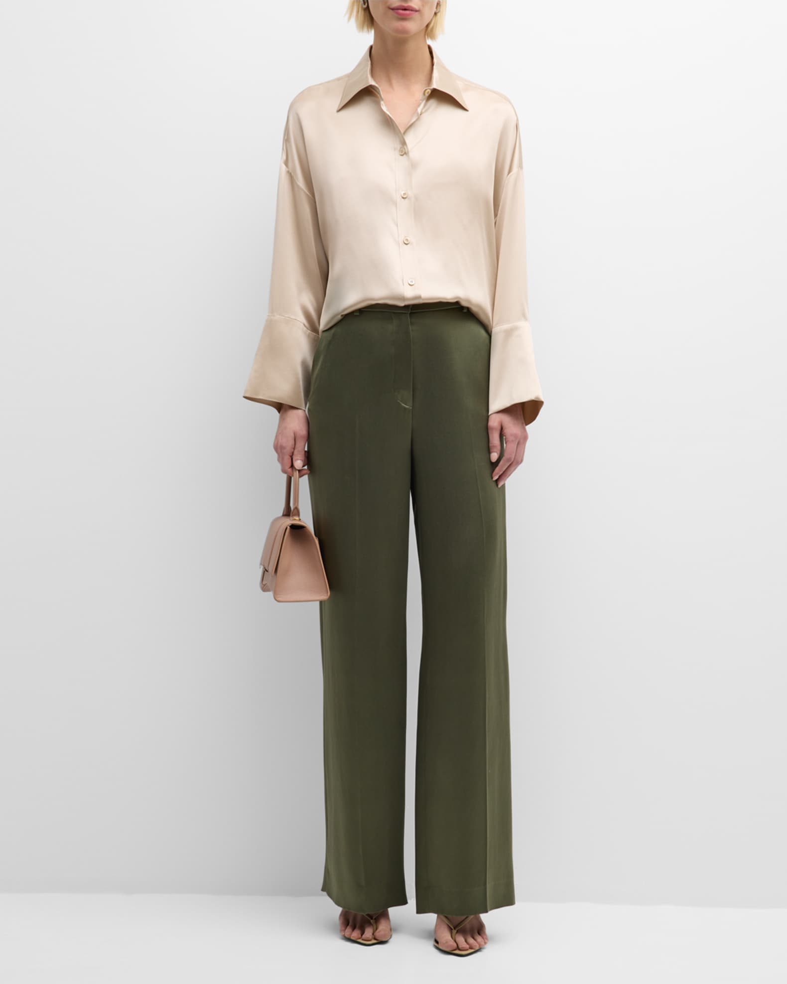 Eleventy silk long-sleeved shirt - Neutrals