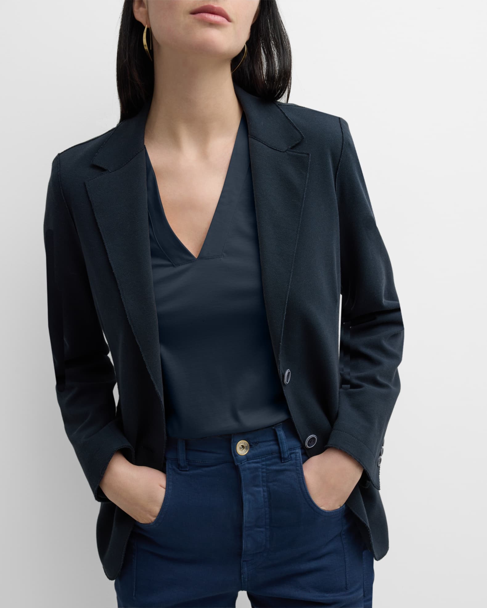 ［ゆう］Text SingleBreasted Coat Co Satin-Trim Single-Breasted Tuxedo Jacket | Neiman Marcus