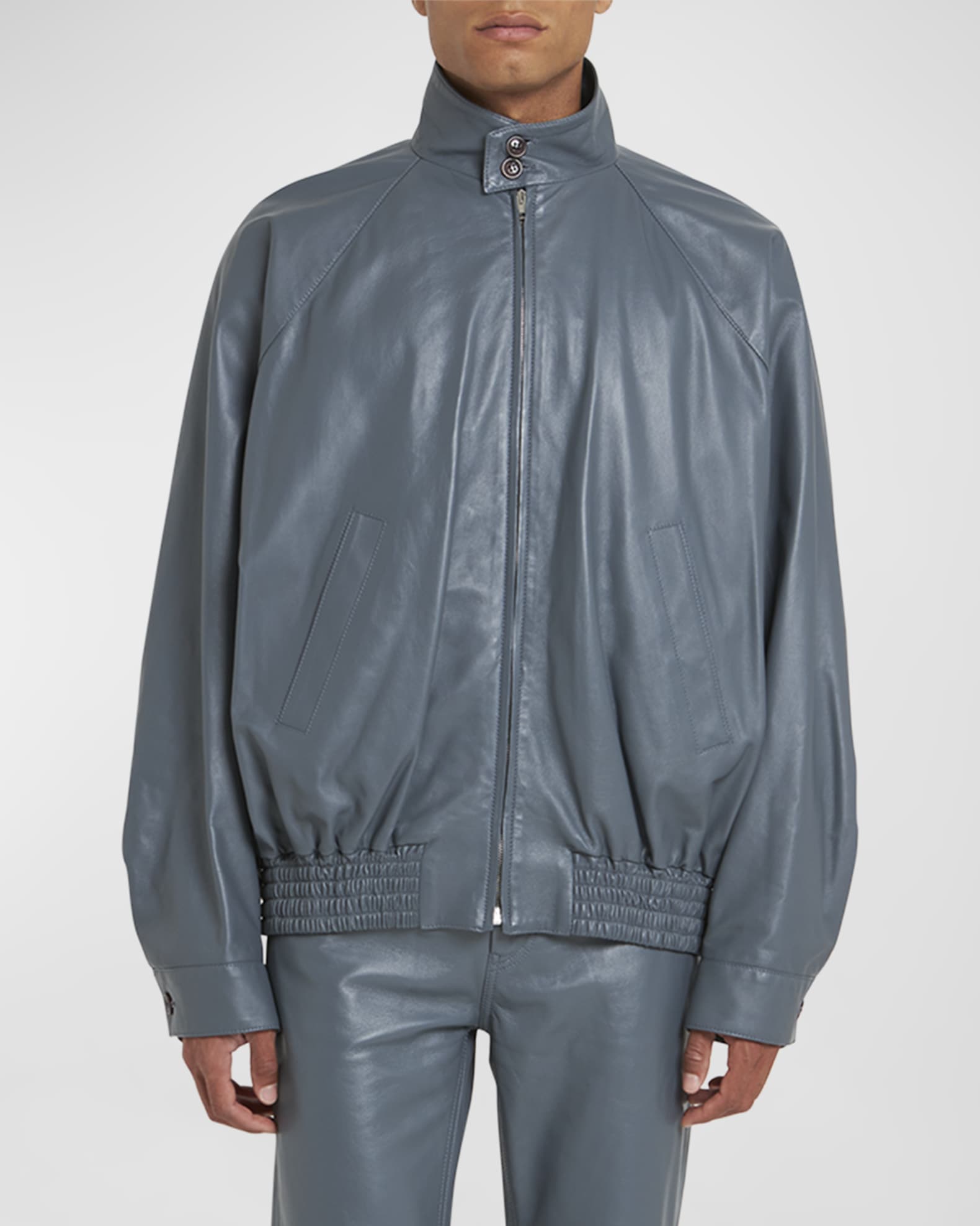 Men's Leather Blouson Jacket 1