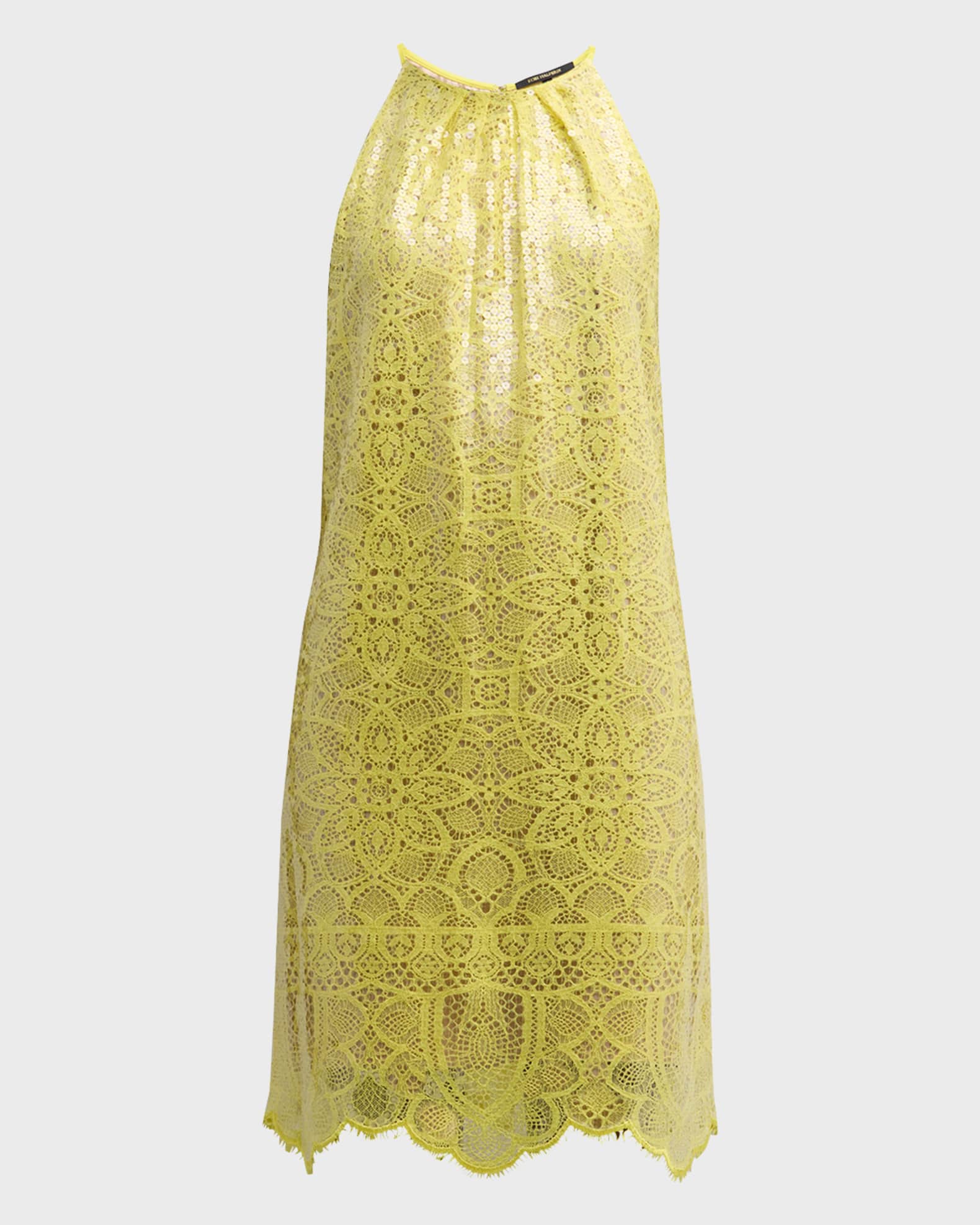 Kobi Halperin Maya Sequin Lace Halter Midi Dress