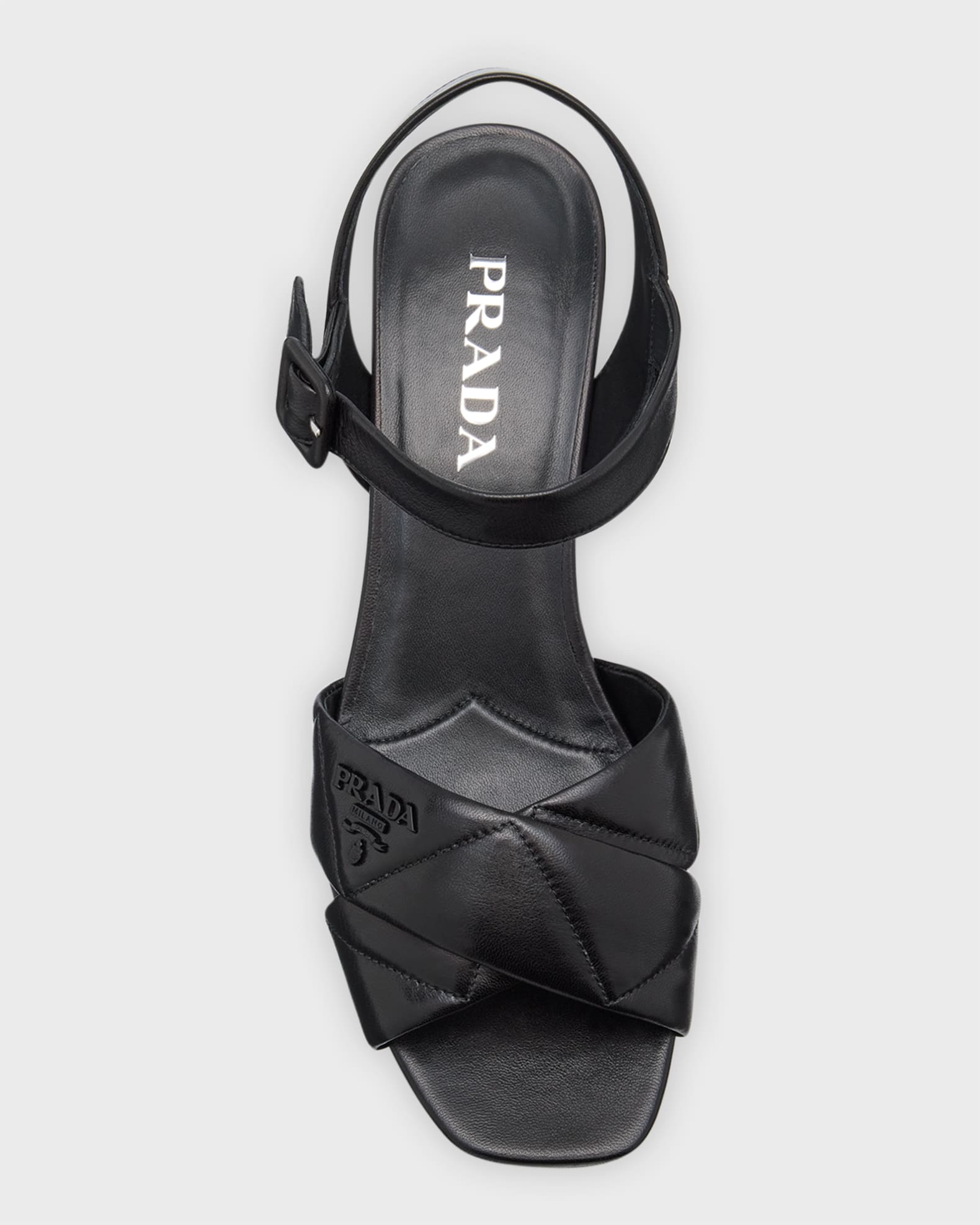4smilei 　プラダ PRADA Prada Quilted Leather Ankle-Strap Platform Sandals | Neiman