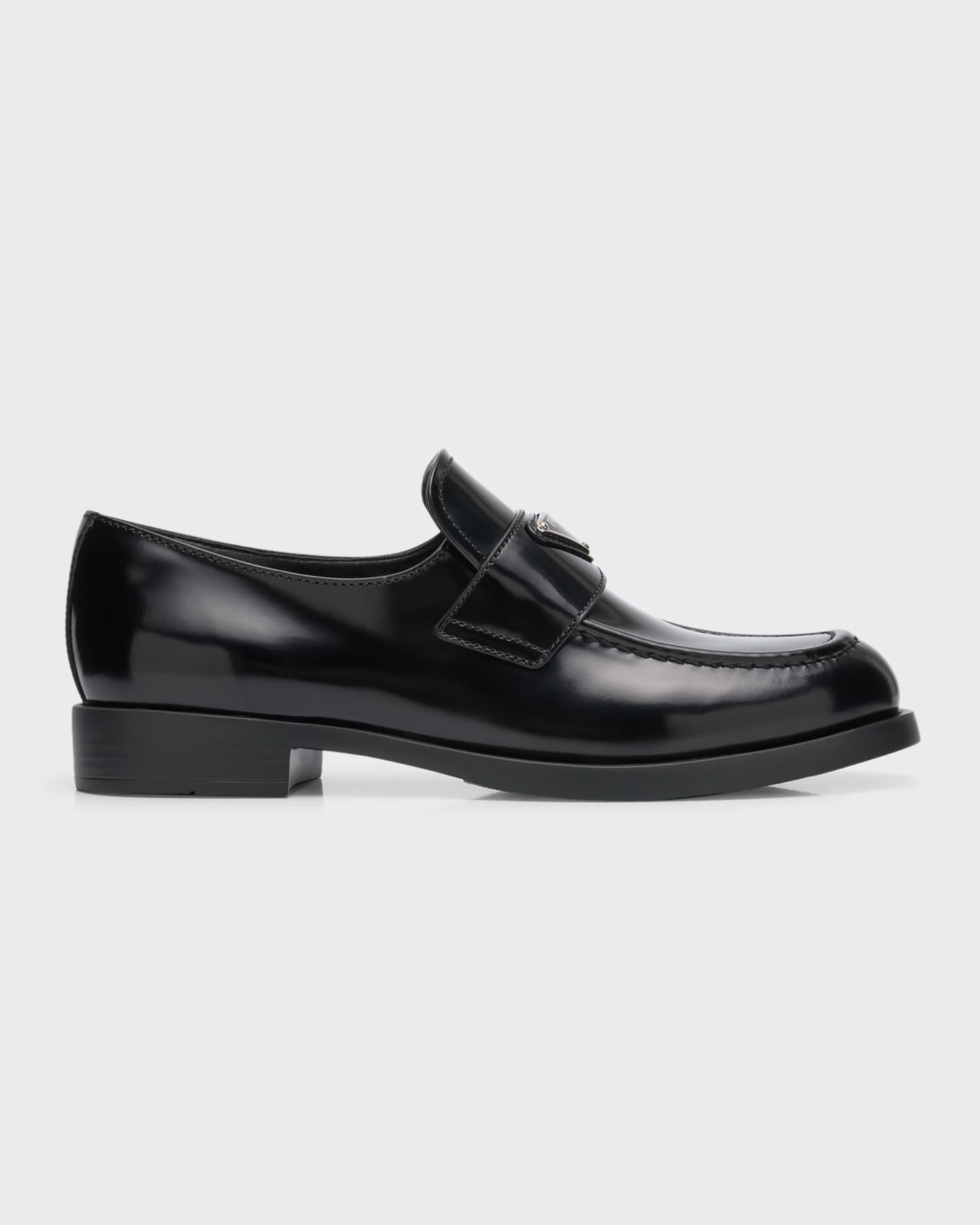 Prada Leather Slip-On Flat Loafers | Neiman Marcus