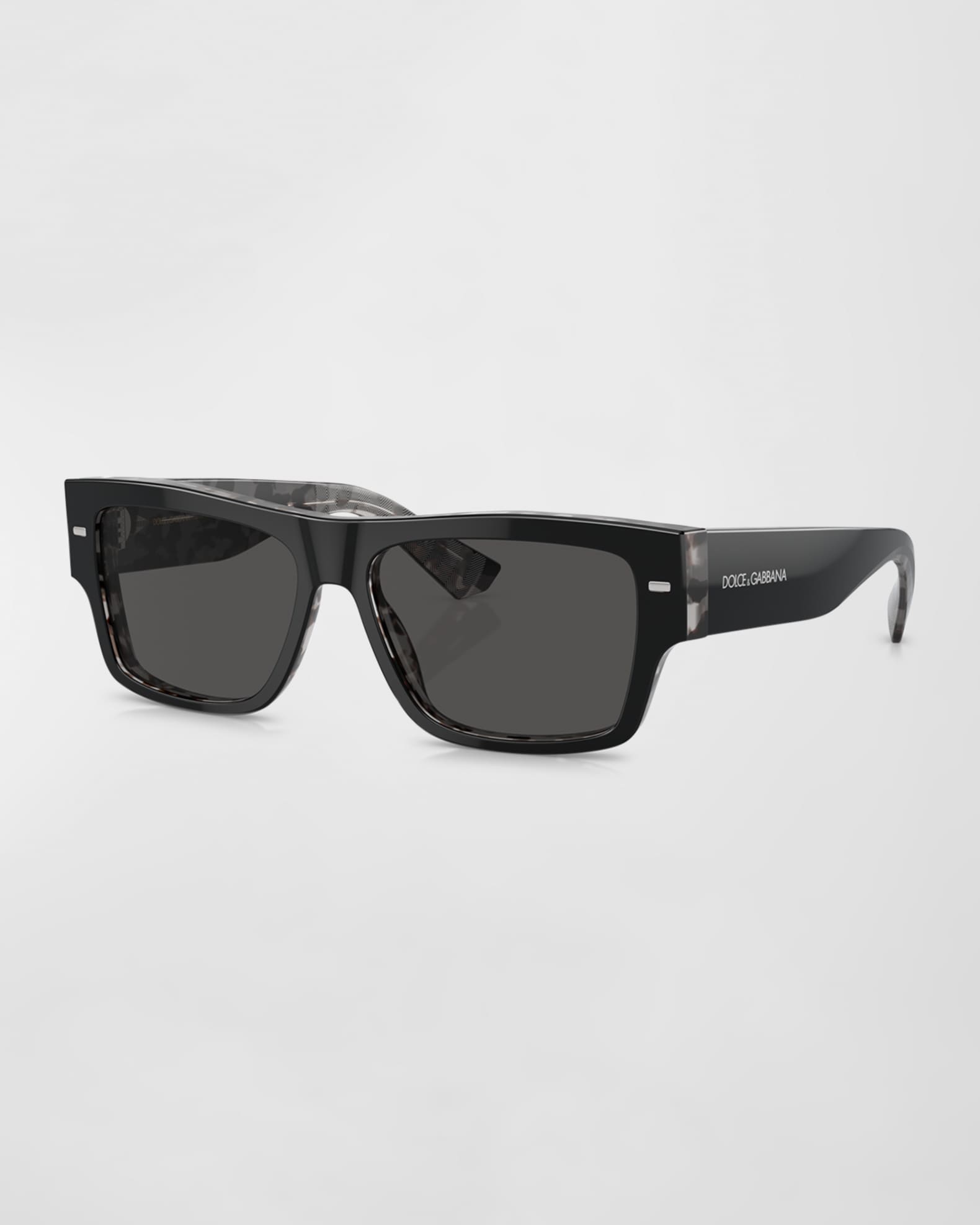 Dolce&Gabbana Men's Acetate Rectangle Sunglasses