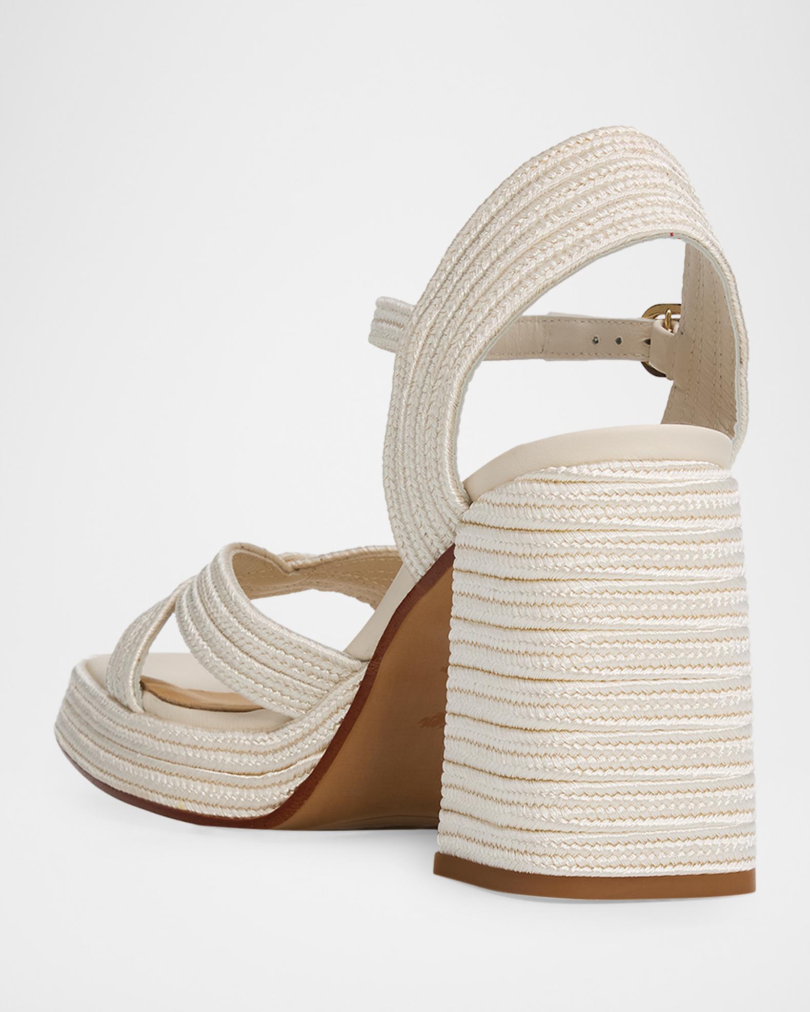 Castaner Valle Metallic Raffia Platform Sandals | Neiman Marcus