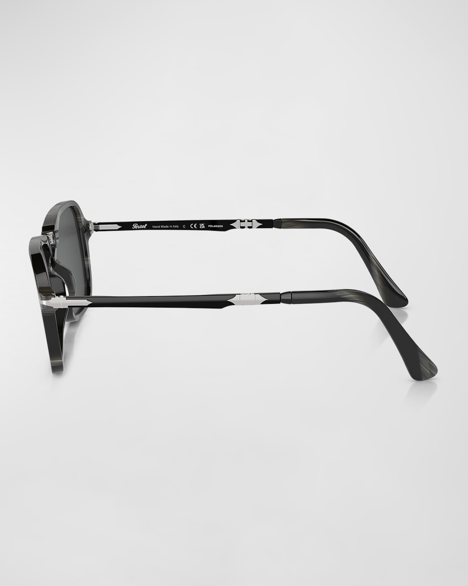 Persol Men's Foldable Acetate Rectangle Sunglasses | Neiman Marcus