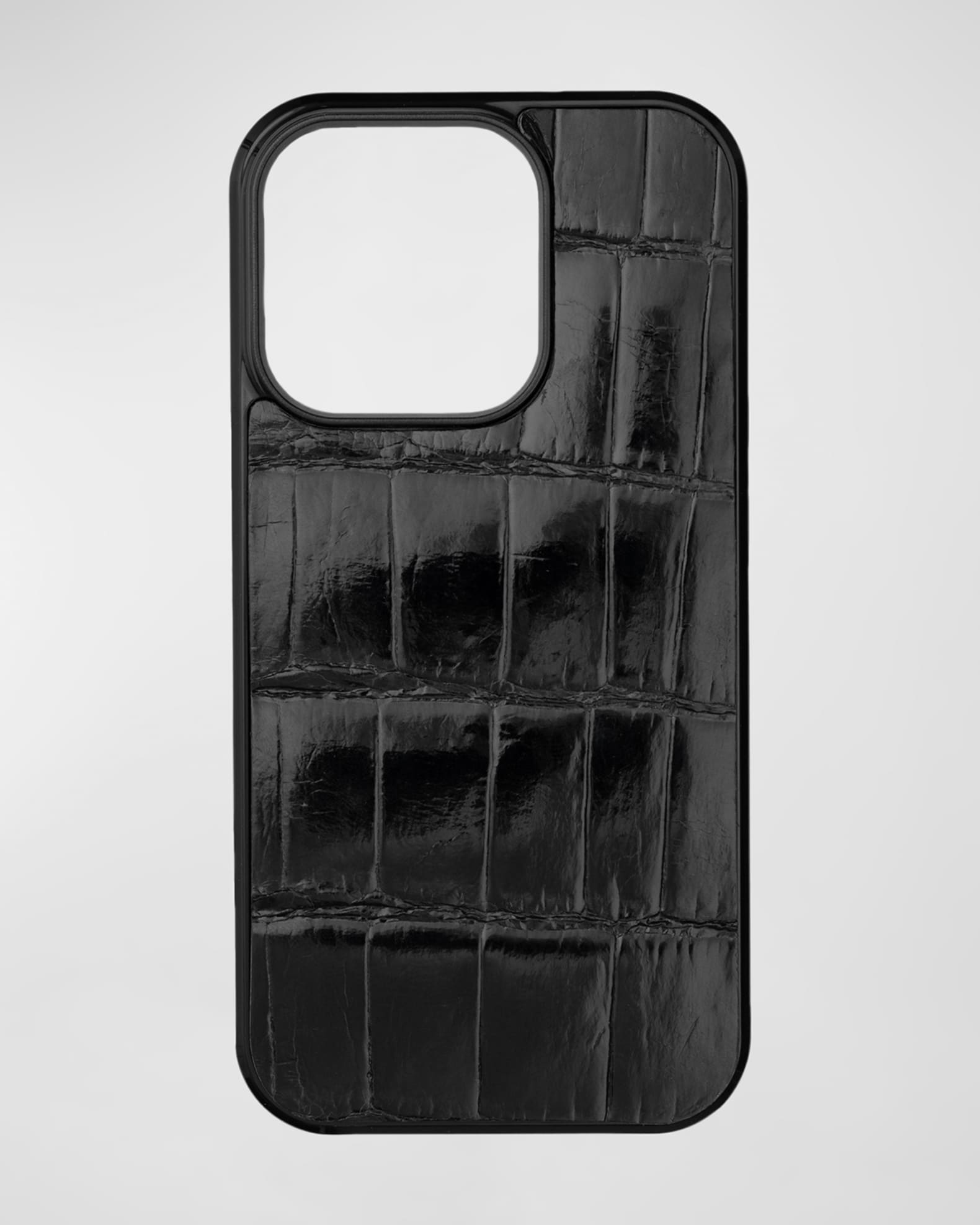 Abas Men's iPhone 15 Pro Leather Alligator Case
