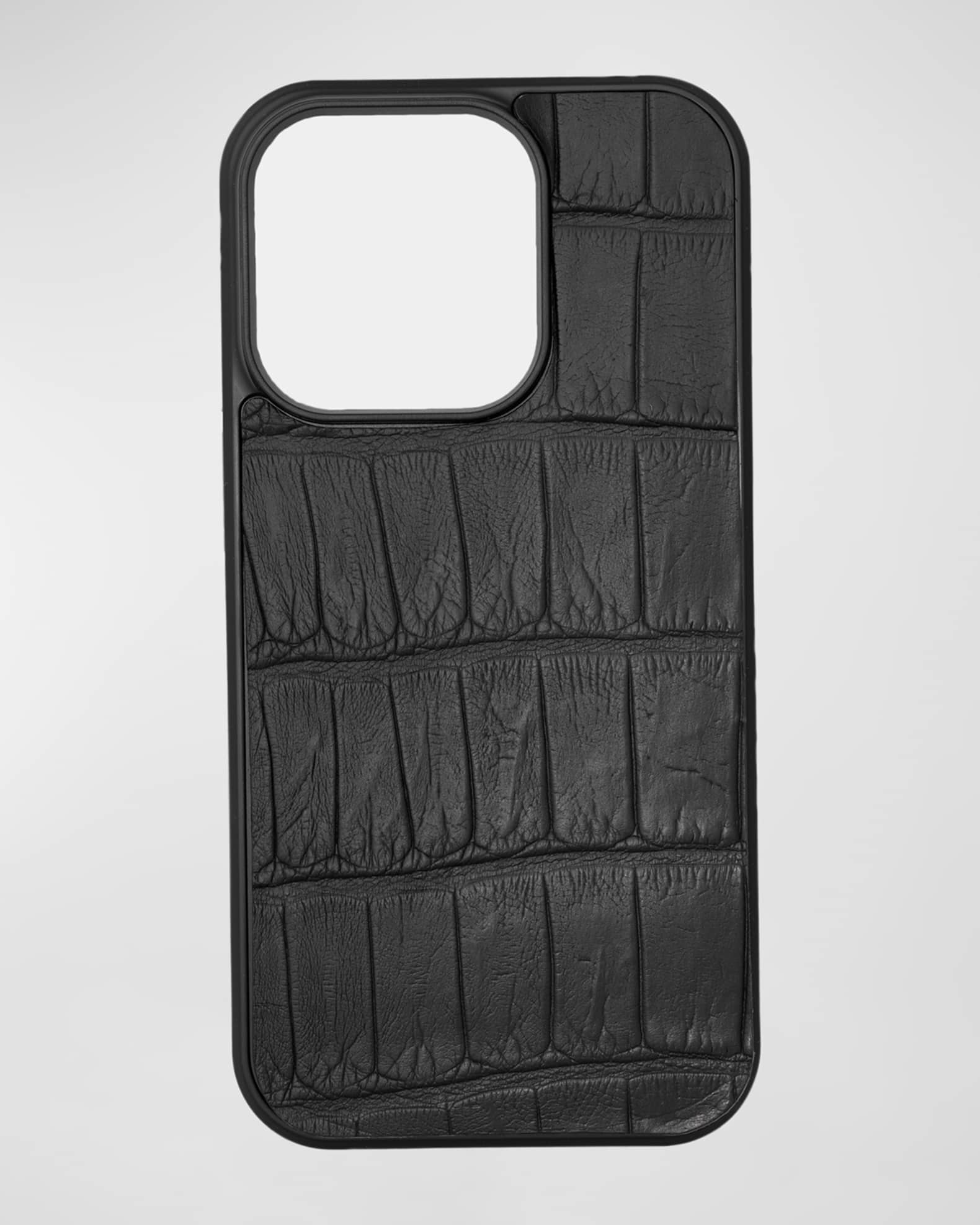 Abas Men's iPhone 15 Pro Leather Alligator Case