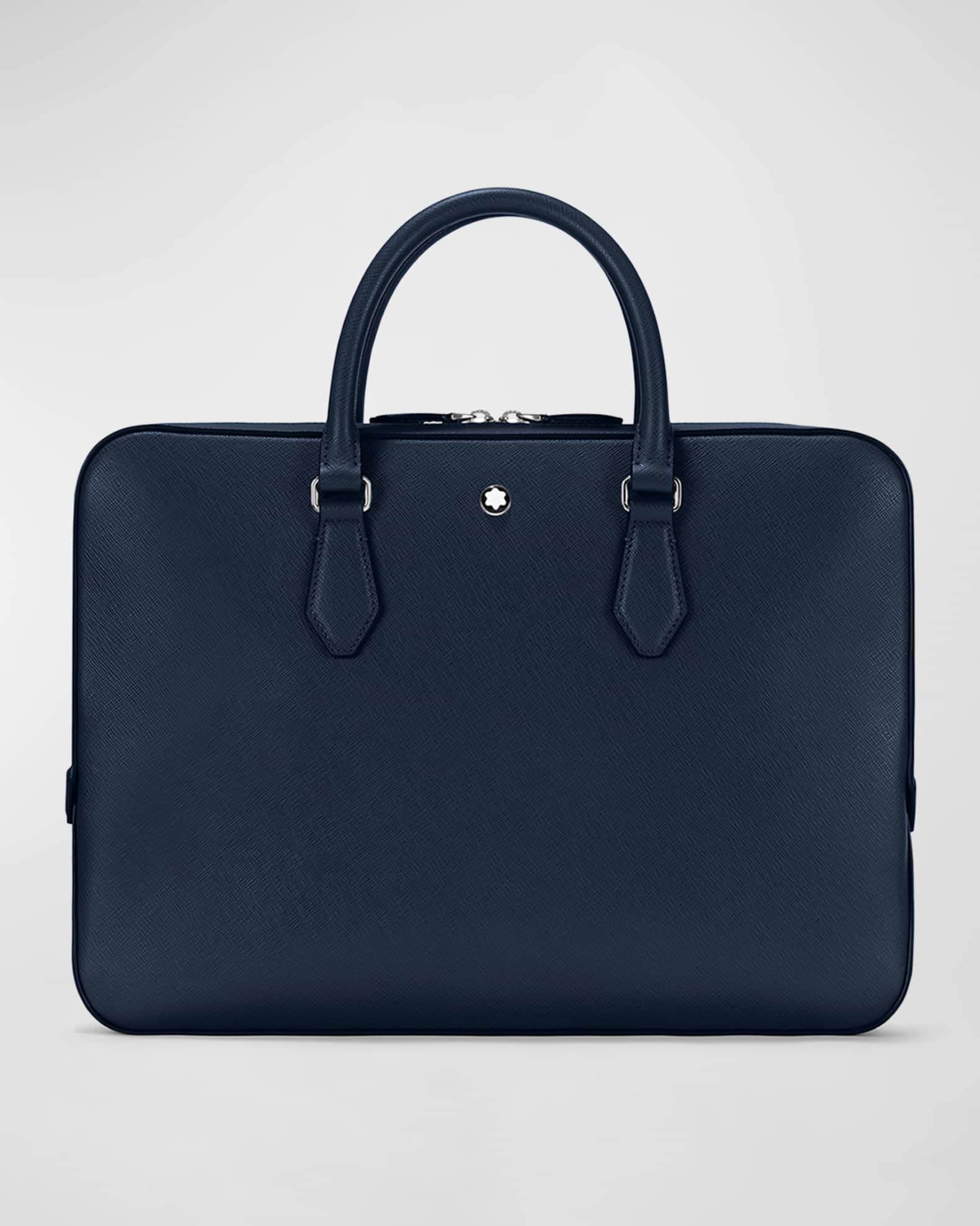 Men's Sartorial Thin Saffiano Leather Document Briefcase 0