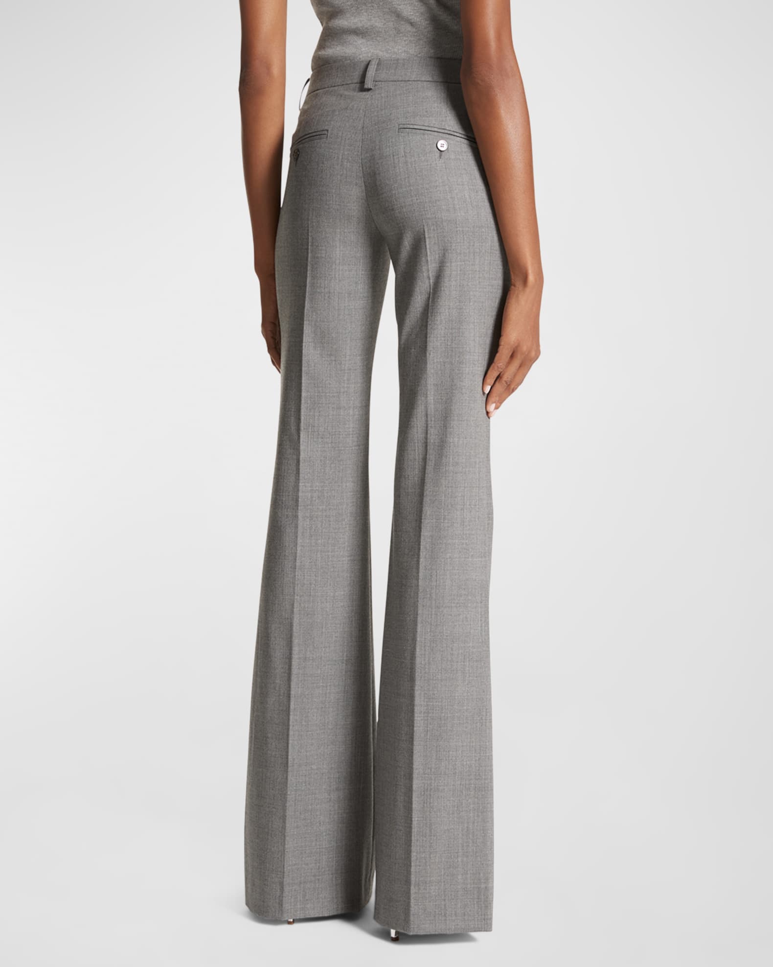 Haylee Mid Rise Crepe Flared Pants