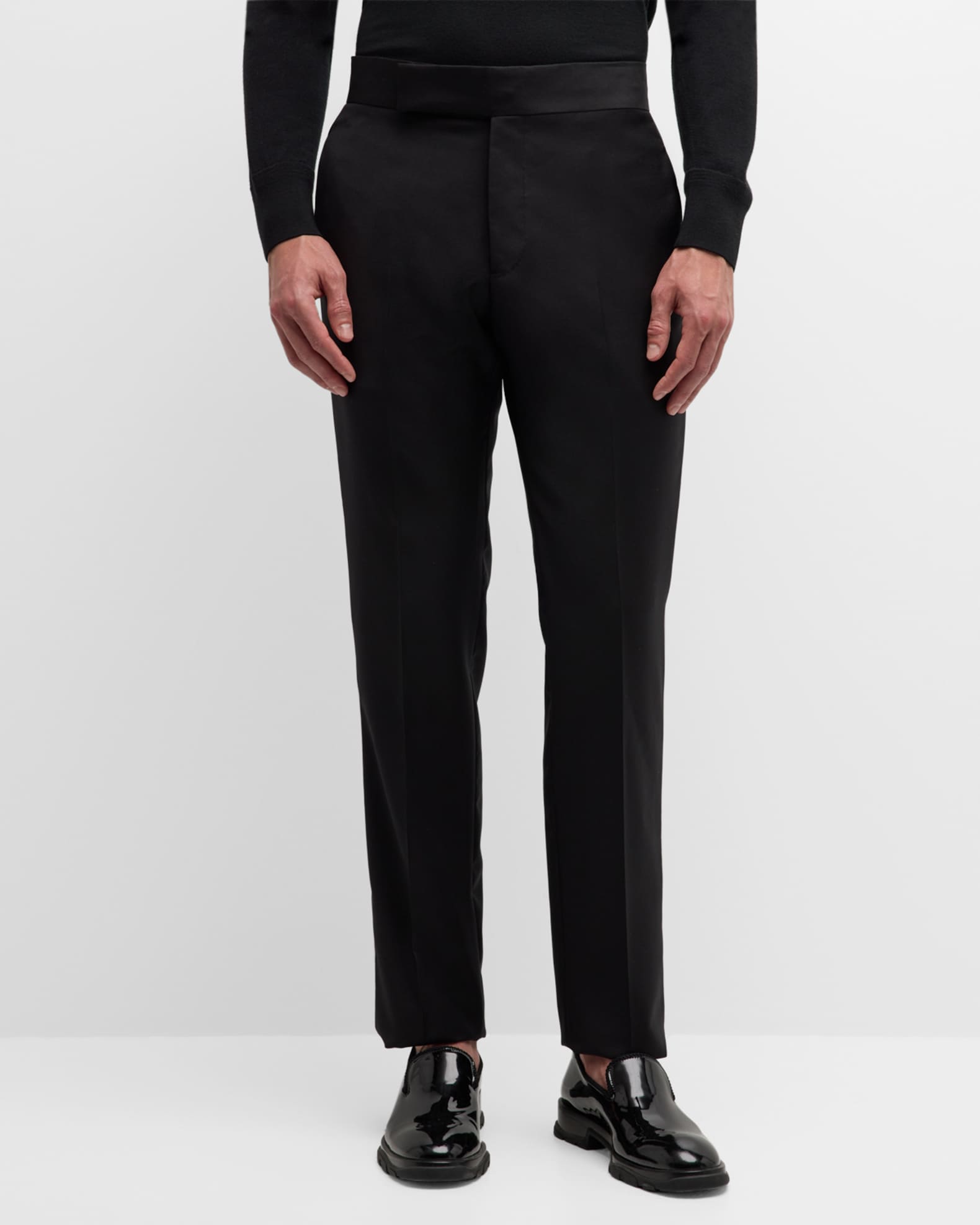 Emporio Armani Men's Wool Tuxedo Trousers | Neiman Marcus