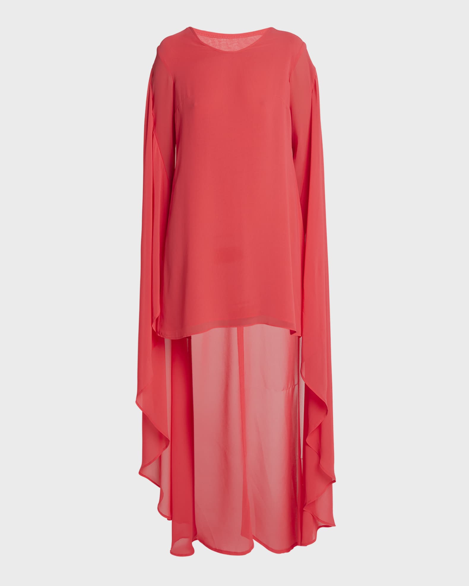 Talbot Runhof Chiffon Dress with Cape Back | Neiman Marcus