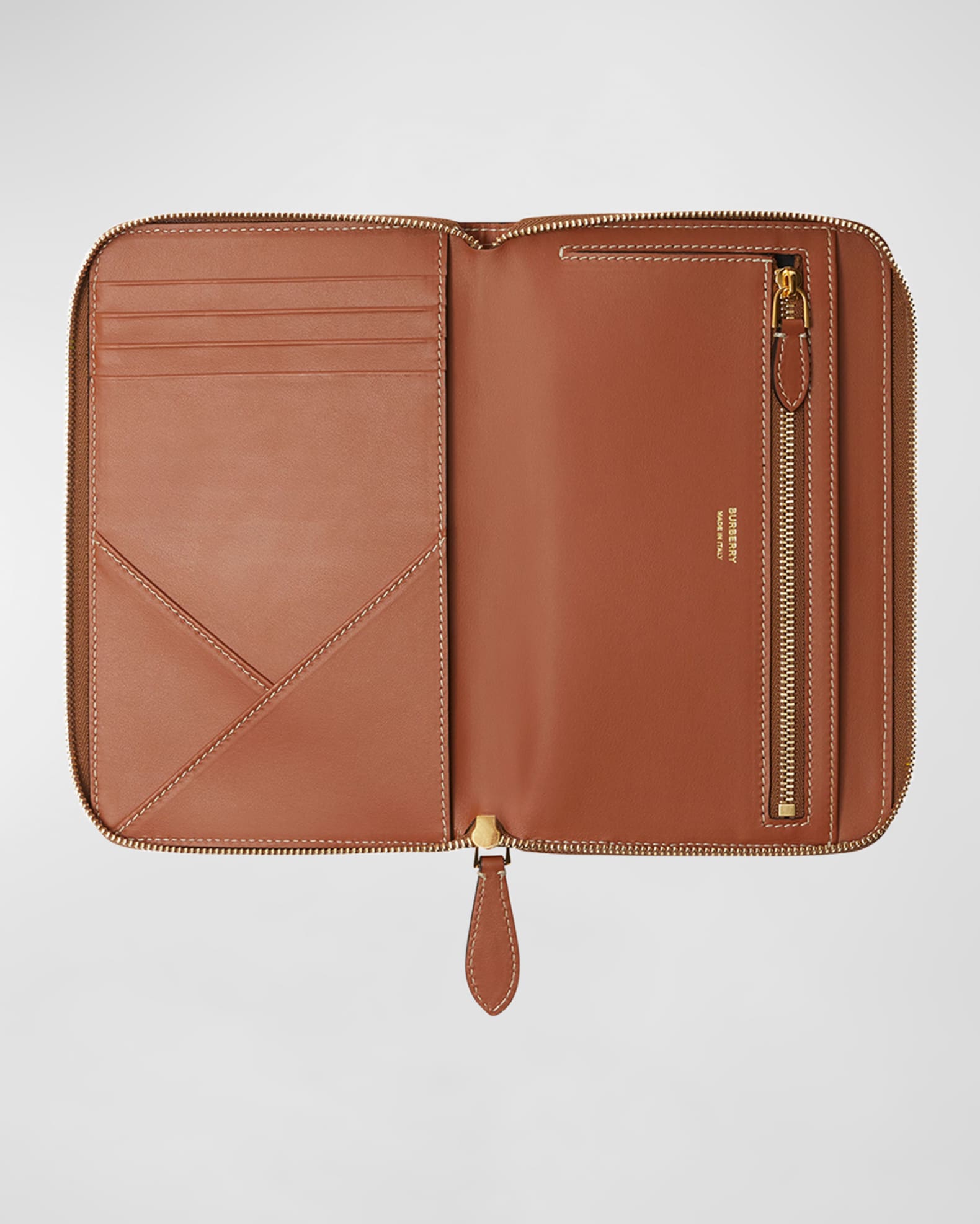 Burberry Check Zip-Around Continental Wallet | Neiman Marcus