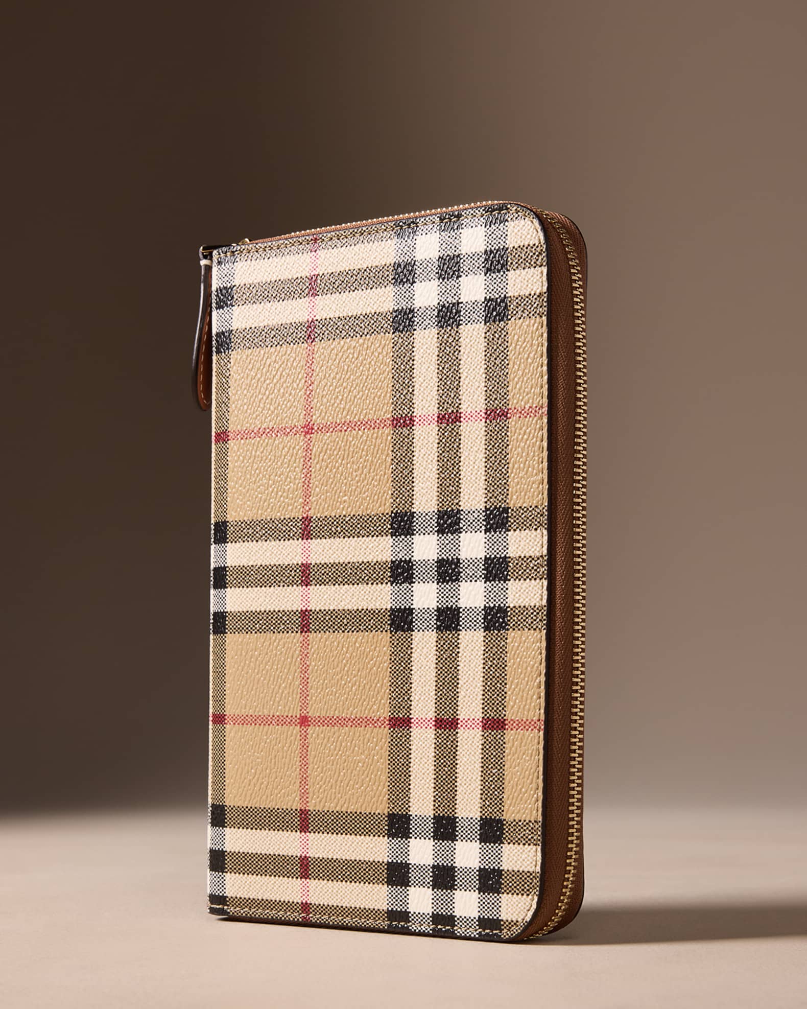 Burberry Check Zip-Around Continental Wallet | Neiman Marcus