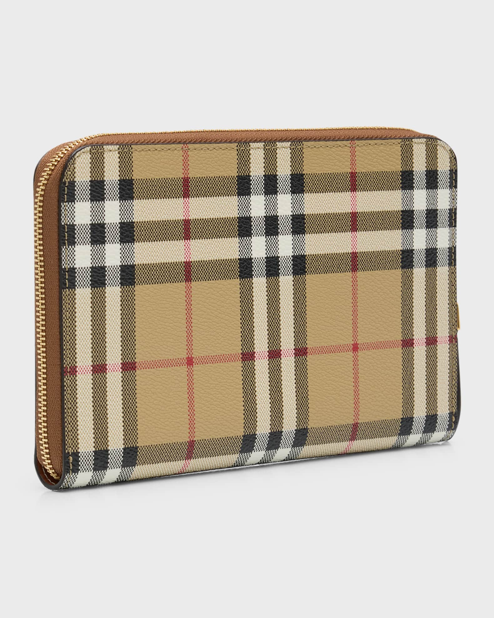 Burberry Check Zip-Around Continental Wallet | Neiman Marcus